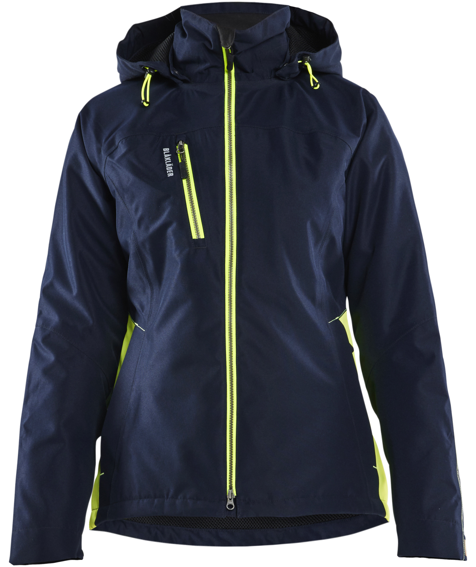 Bl&aring;kl&auml;der Unite vinterjacka dam, M&ouml;rk Marinbl&aring;/Hi-Vis Gul
