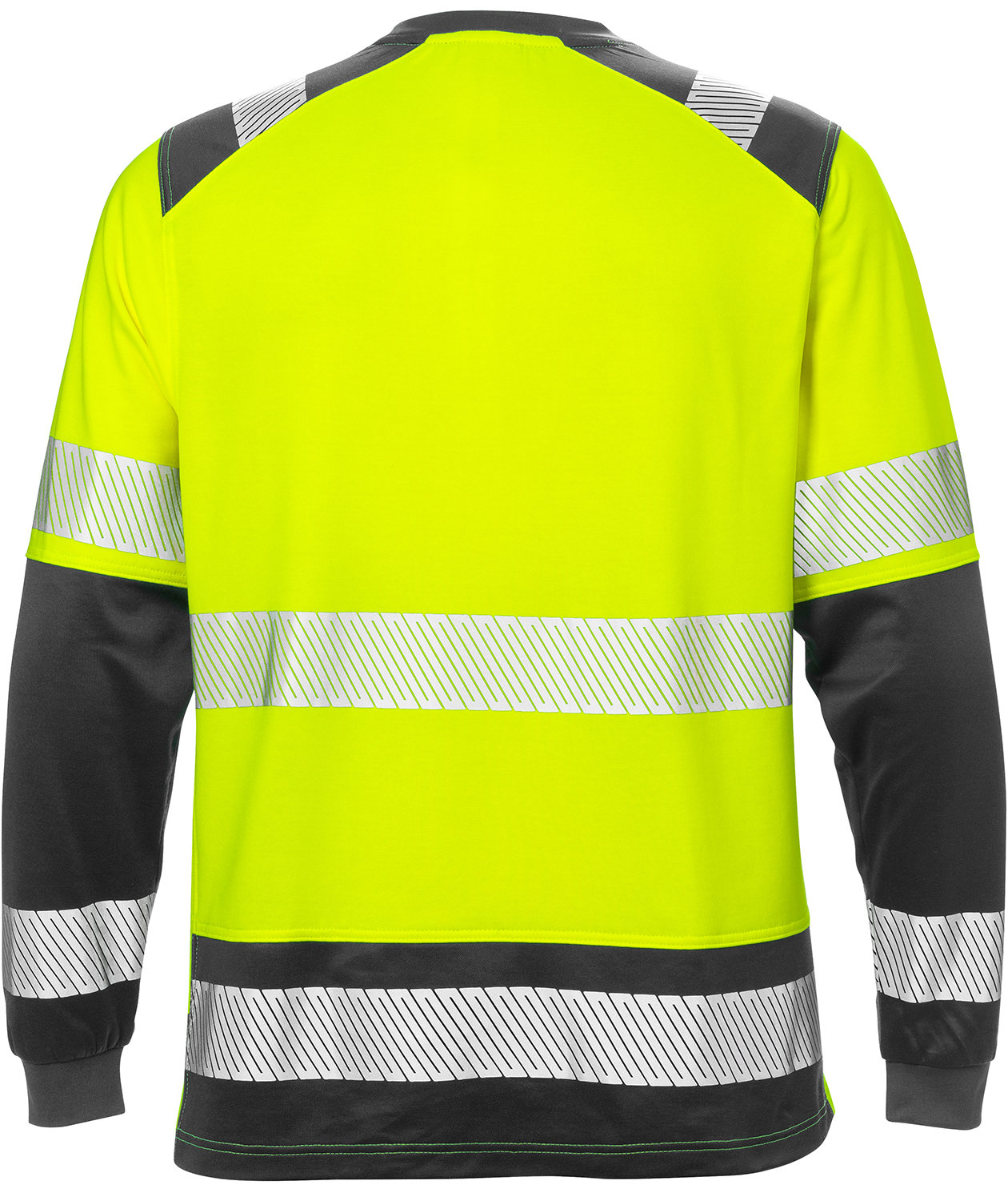 Fristads&nbsp;l&aring;ng&auml;rmad T-shirt 7457, Varsel Gul/Svart, large image number 1