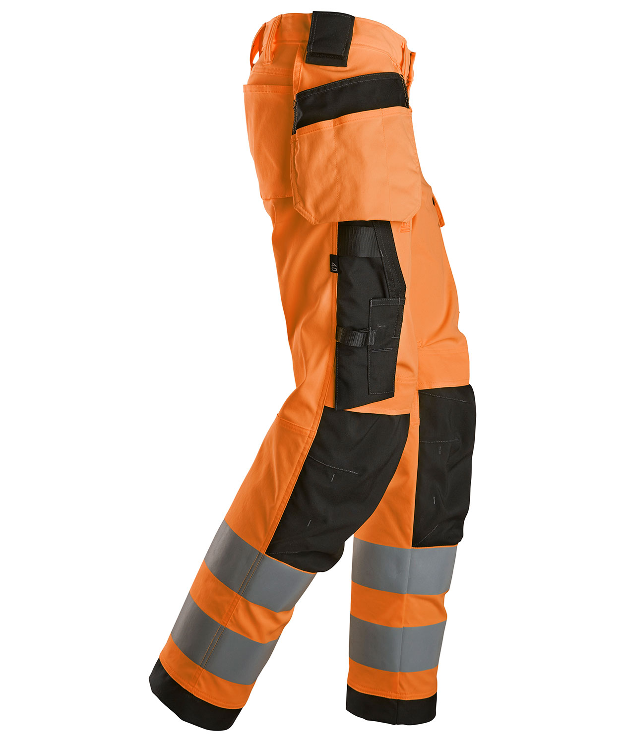 Snickers dame h&aring;ndv&aelig;rkerbukser 6743, Hi-Vis Orange/Sort, large image number 4