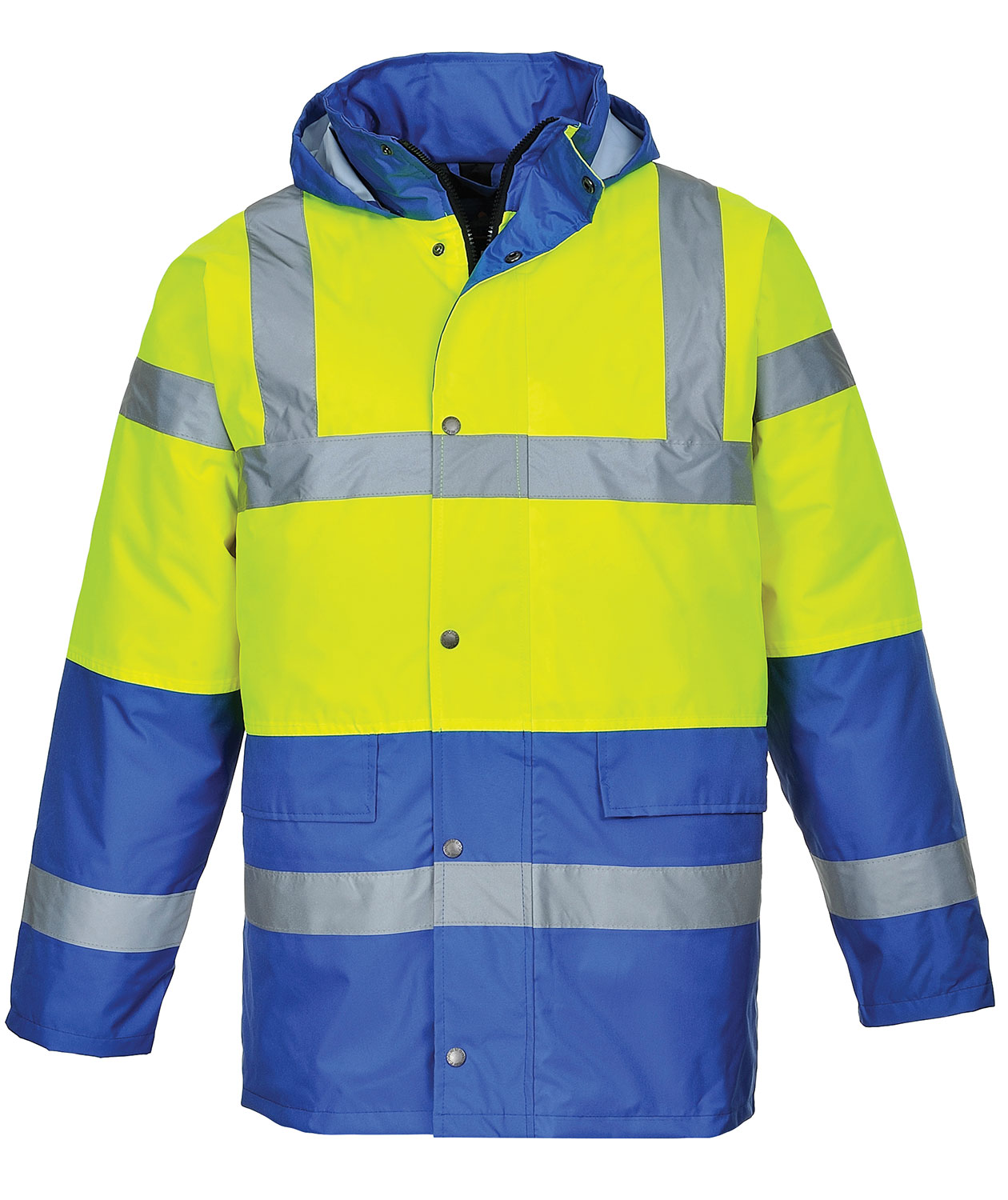 Portwest Wasserdicht Parka, Hi-Vis Gelb/K&ouml;nigsblau