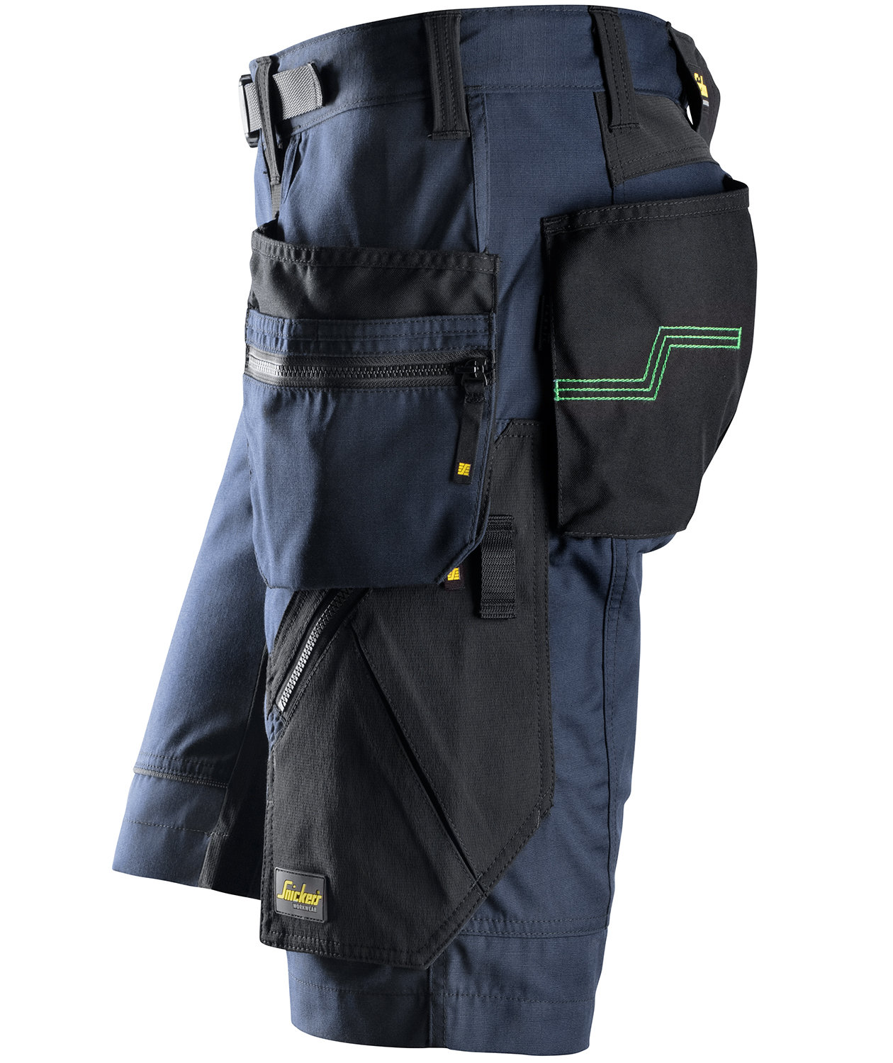 Snickers h&aring;ndverkershorts FlexiWork 6904, Marine/Svart, large image number 2