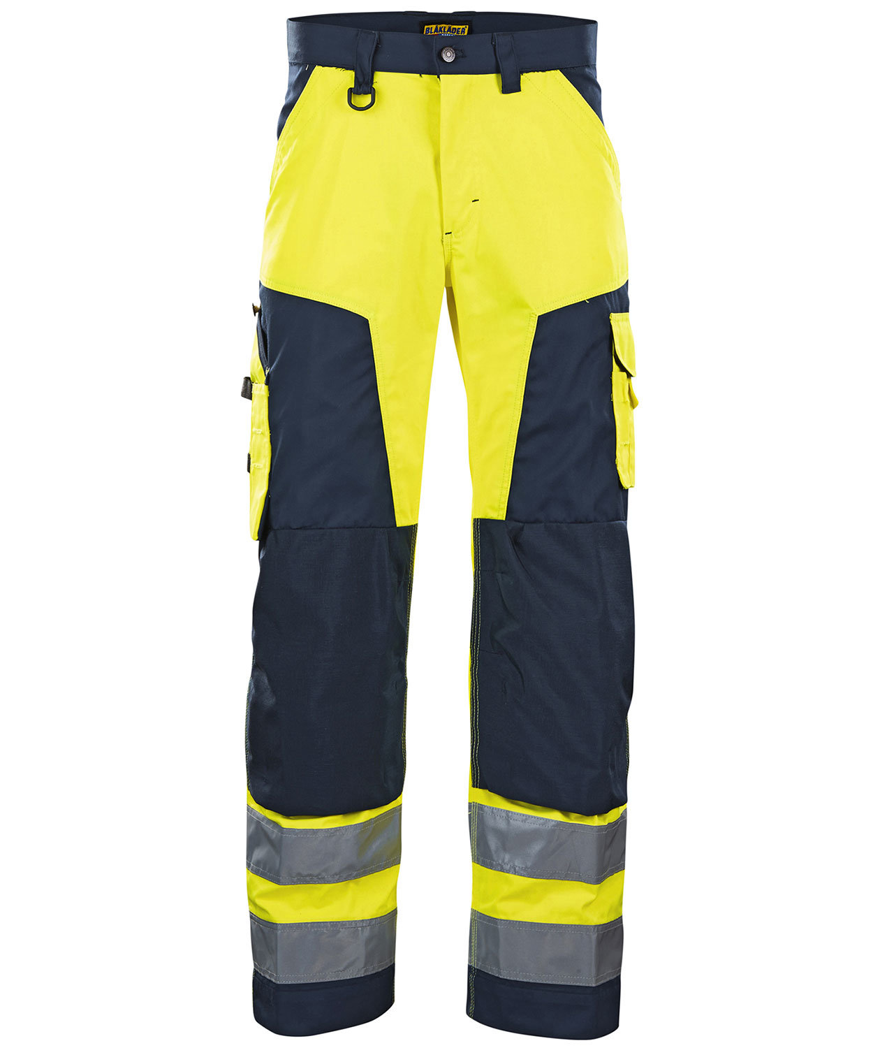 Bl&aring;kl&auml;der arbeidsbukse, Hi-vis gul/marinebl&aring;