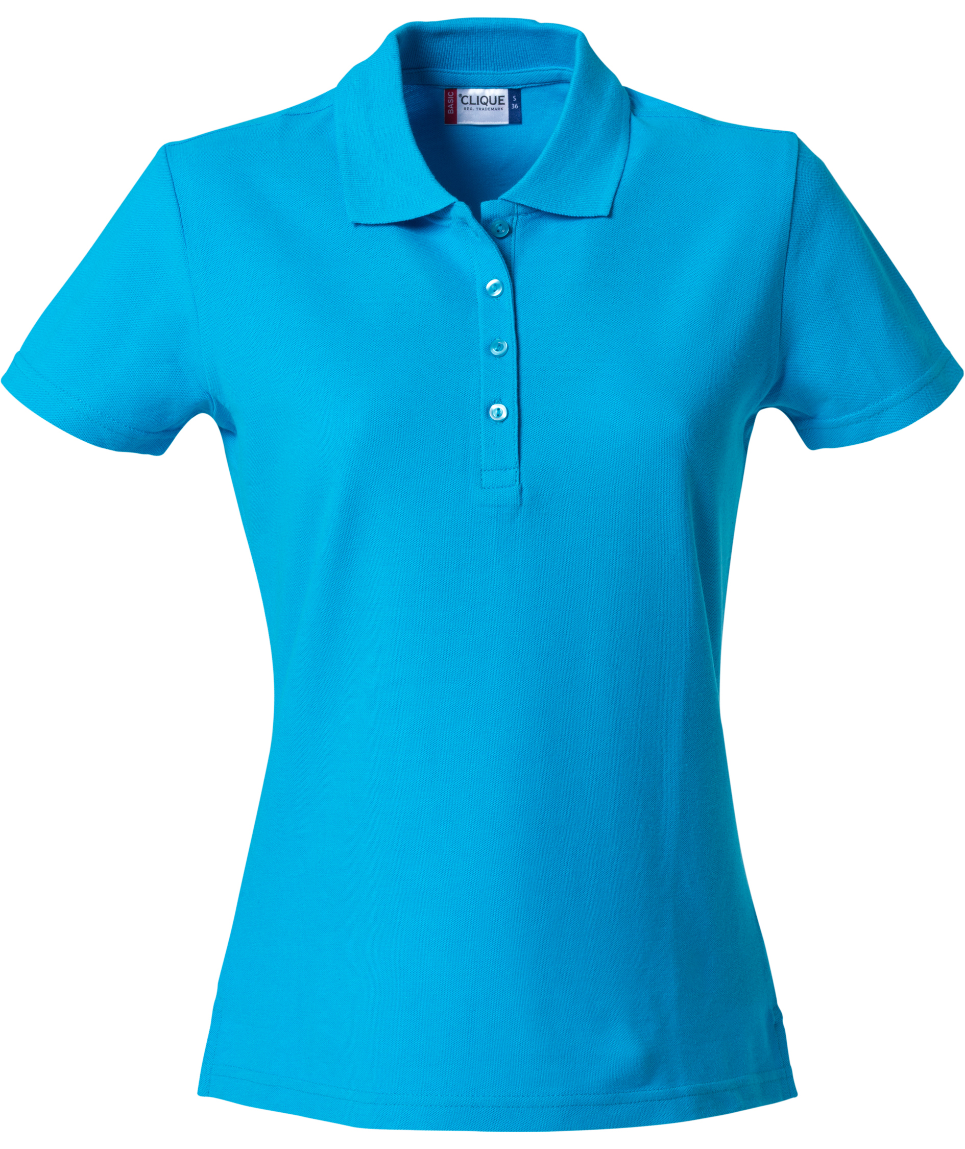 Clique Basic dame polo T-Skjorte, Tyrkis, Tyrkis, swatch