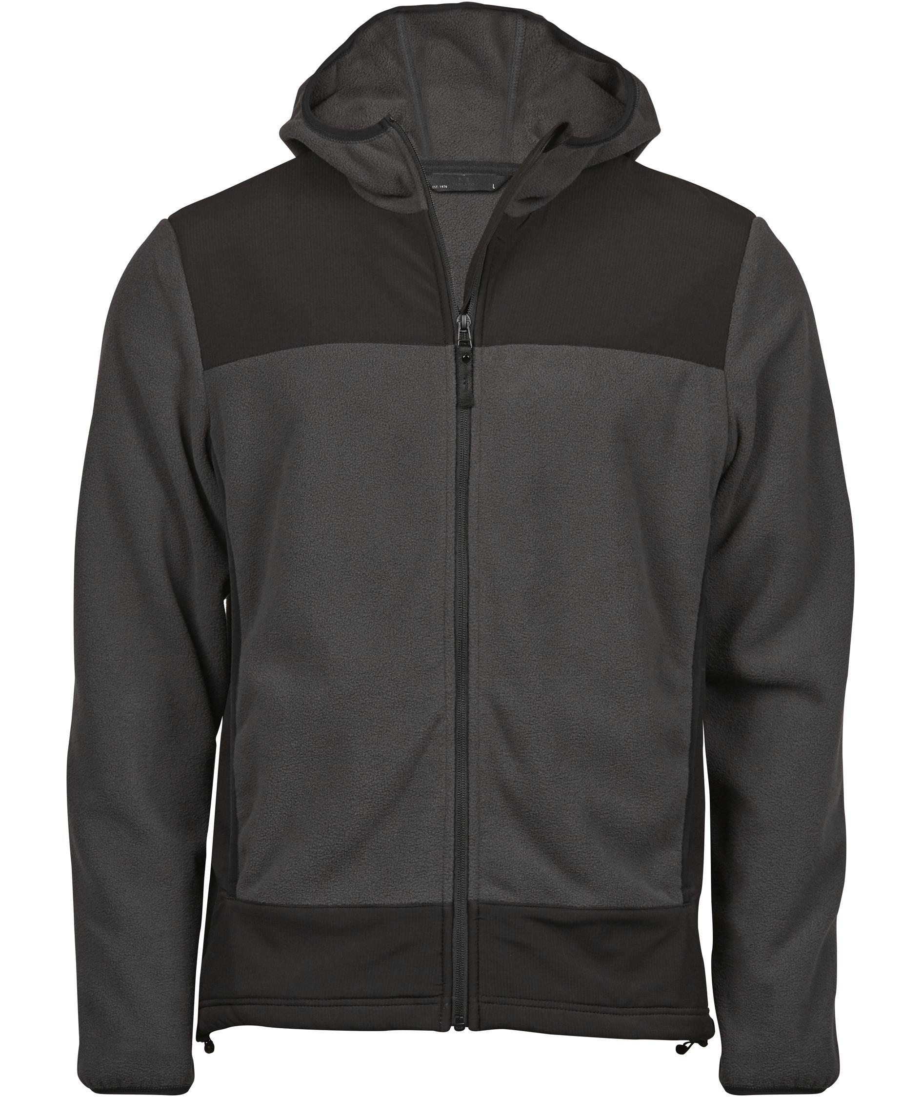 Tee Jays Mountain Hooded fleecejakke, Asphalt/sort
