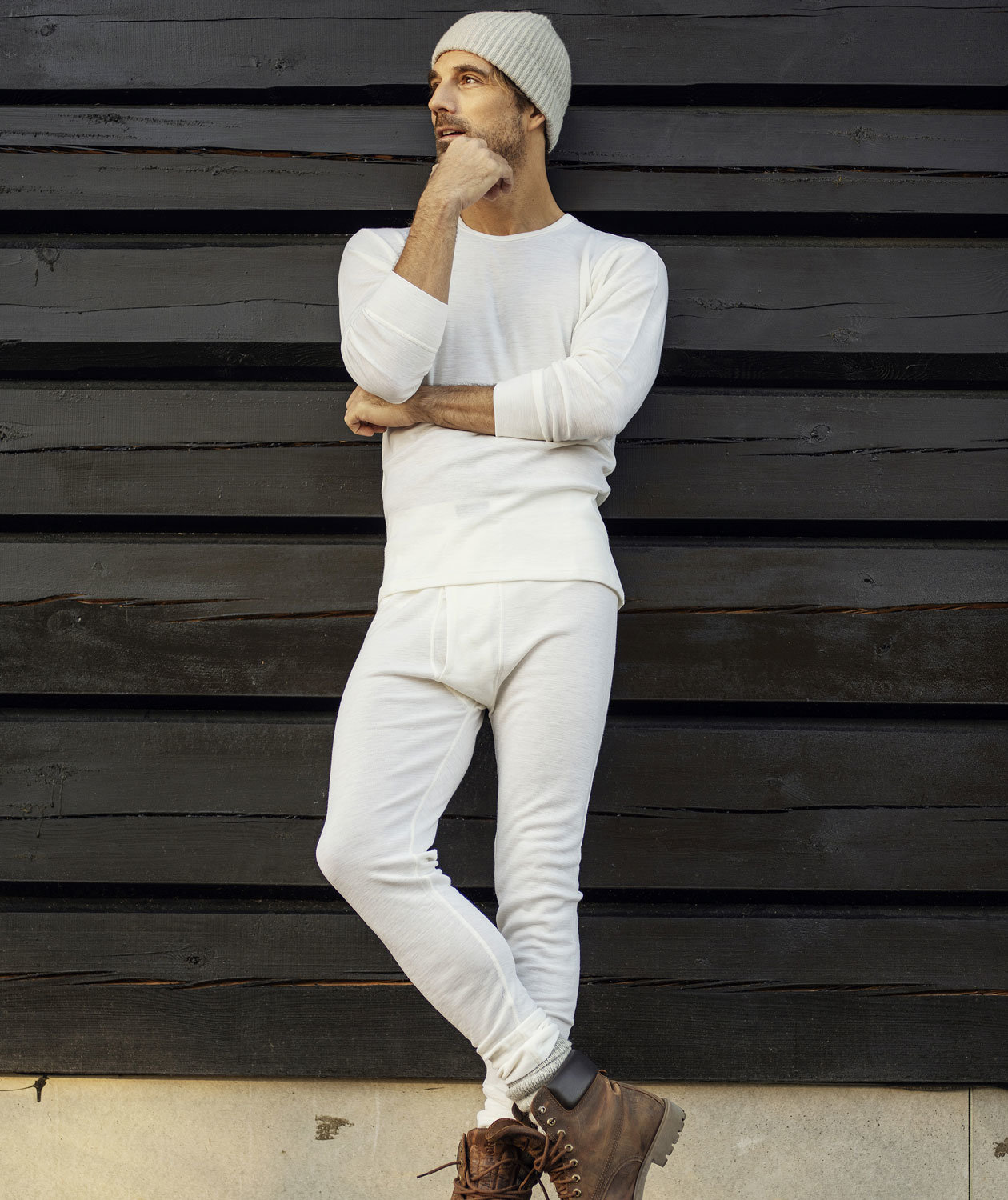 Dovre baselayerbyxa med merinoull, Vit