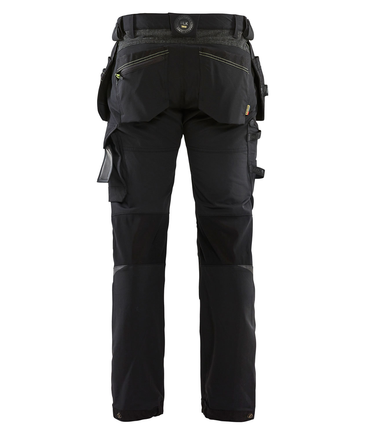 Bl&aring;kl&auml;der h&aring;ndverksbukse full stretch, Svart/Gul, large image number 2