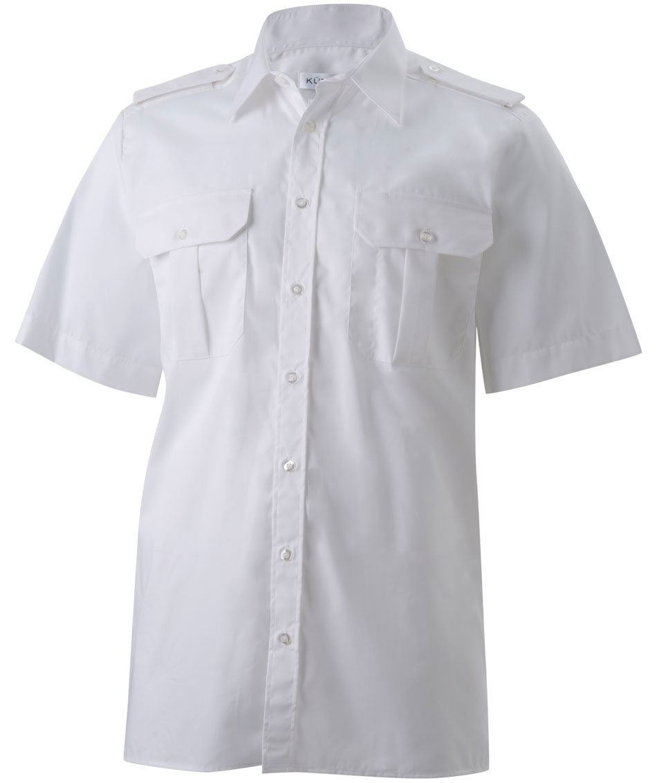 K&uuml;mmel Frank Classic fit kortermet pilotskjorte, Hvit