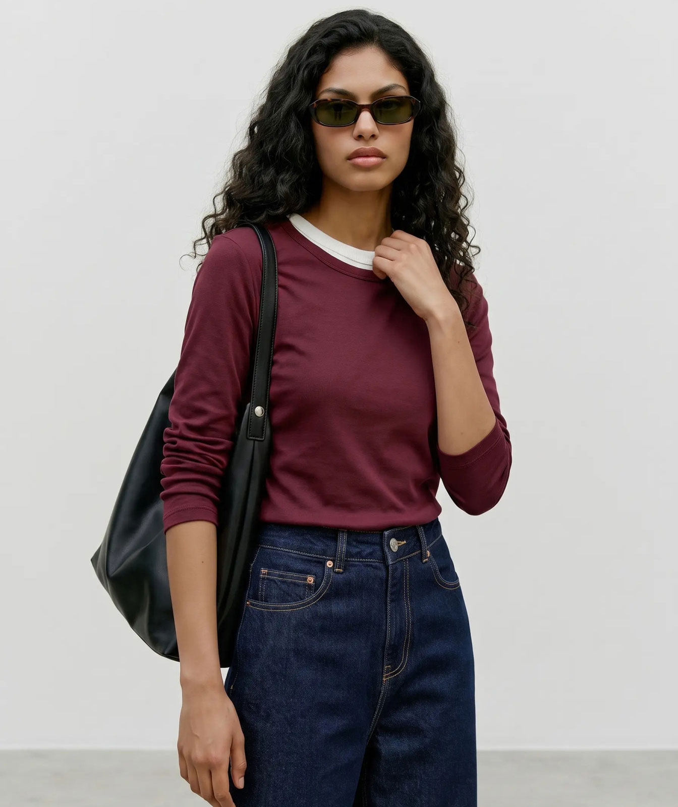 Vero Moda VMADA lang&auml;rmliges T-Shirt, Windsor Wine