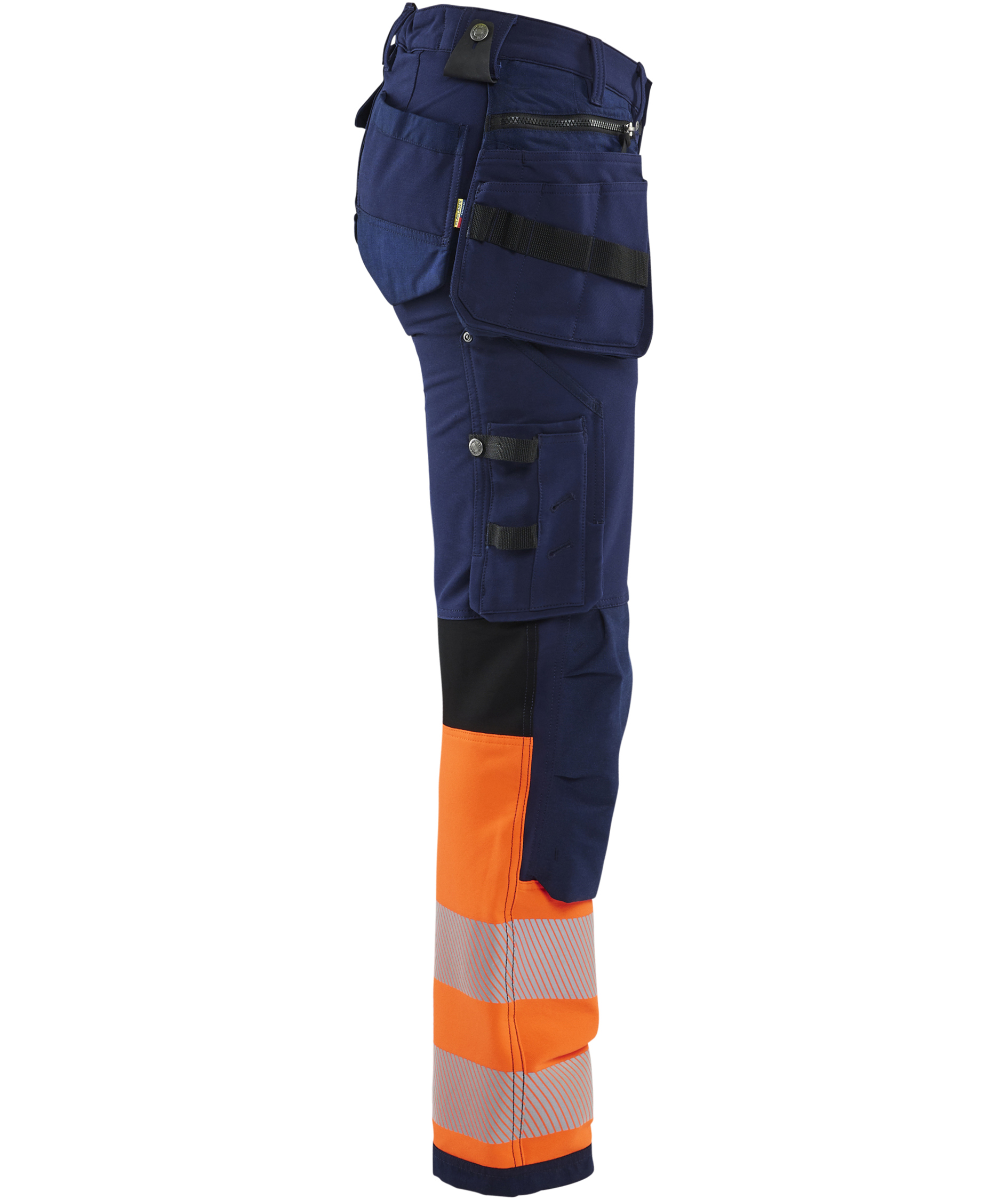 Bl&aring;kl&auml;der Damen Handwerkerhose full stretch, Marine/Hi-Vis Orange, large image number 4