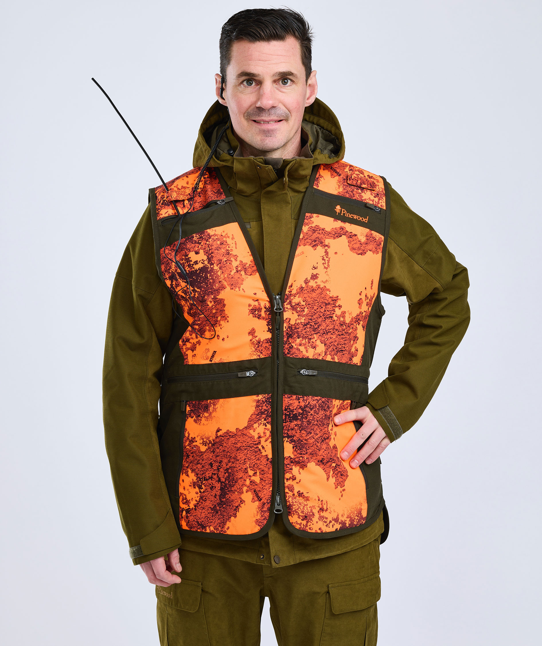 Pinewood&nbsp;Furudal Hunters Pro 2.0 Camou vest, Strata Blaze/Moss Green, large image number 7