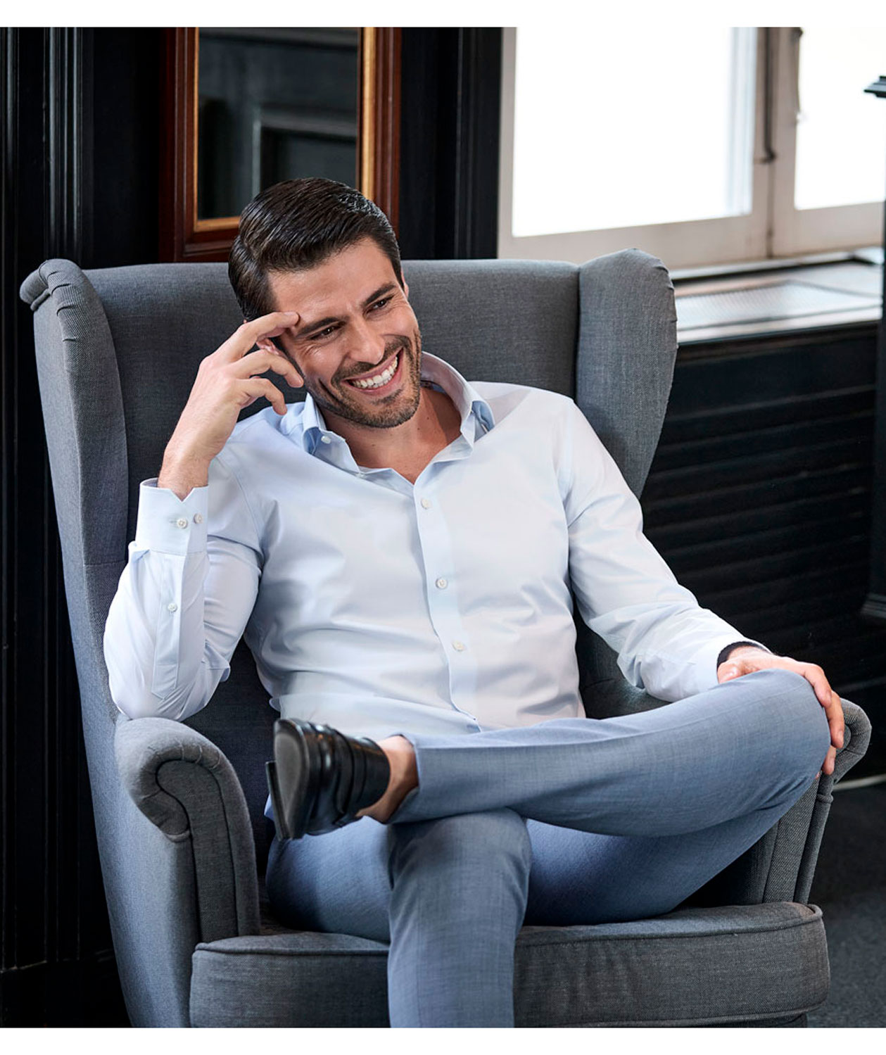 Tee Jays Luxury stretch shirt, Lightblue