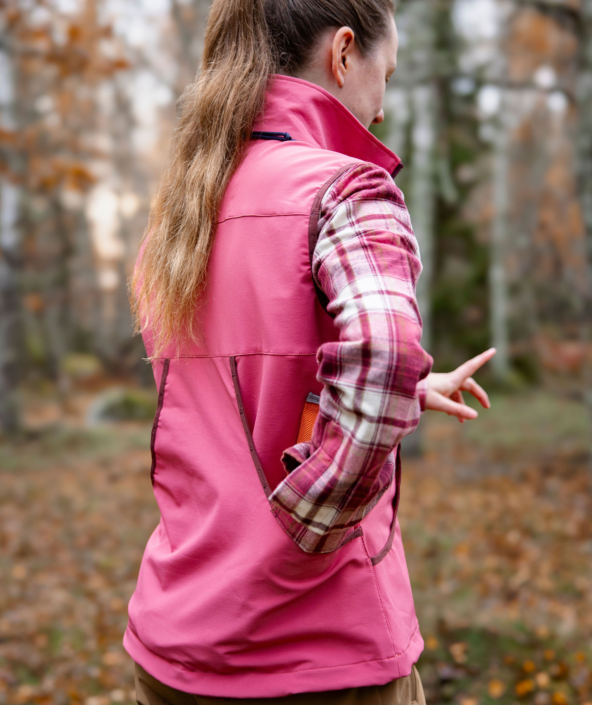 Pinewood H&auml;rjedalen dame flannelskjorte, Cherry Pink/Off White, large image number 3