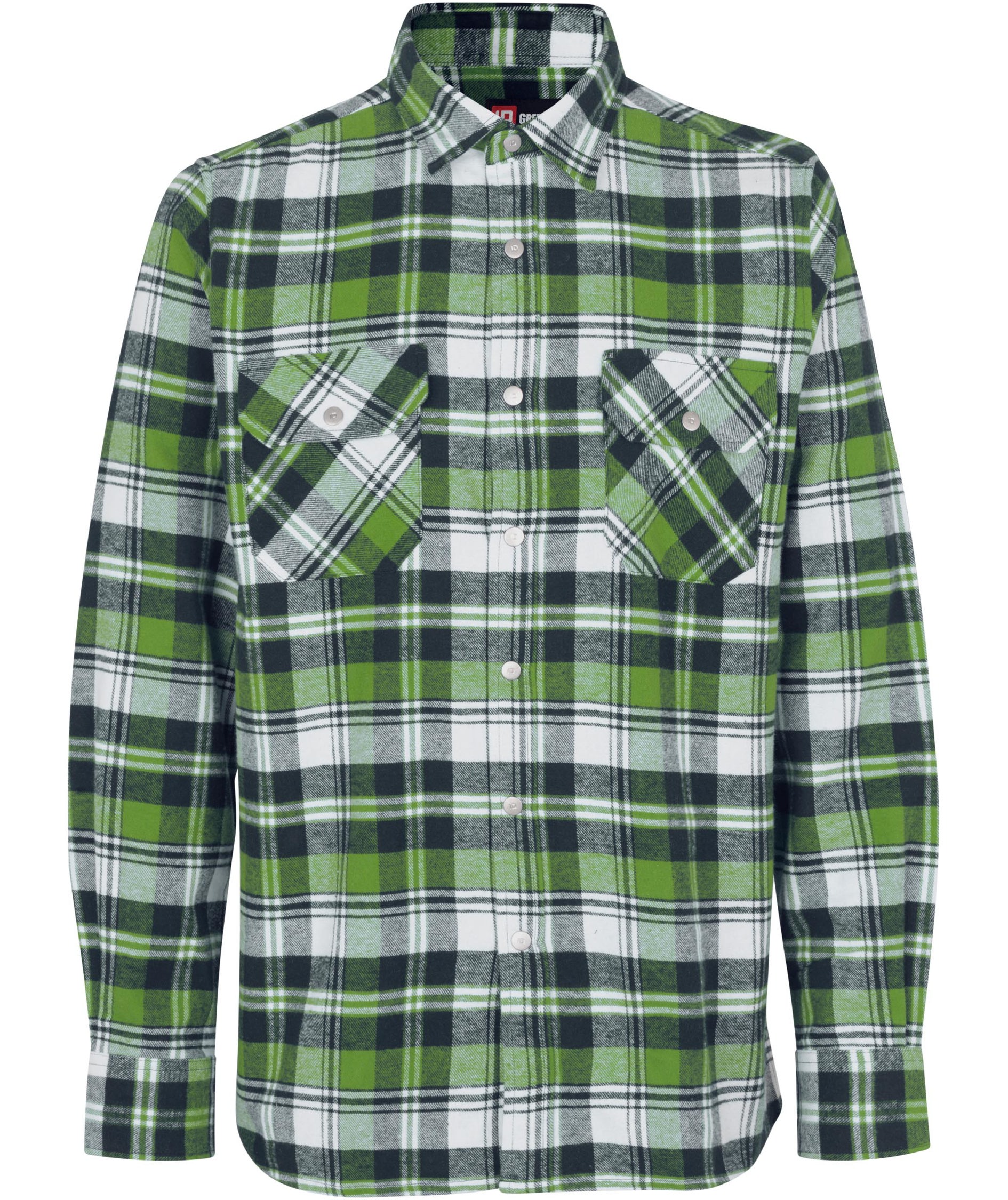 ID Green Leaf flanellskjorta, Gr&ouml;n