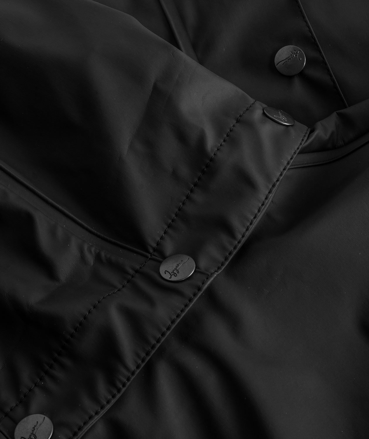 Lyngs&oslash;e PU regnjakke, Sort, large image number 3