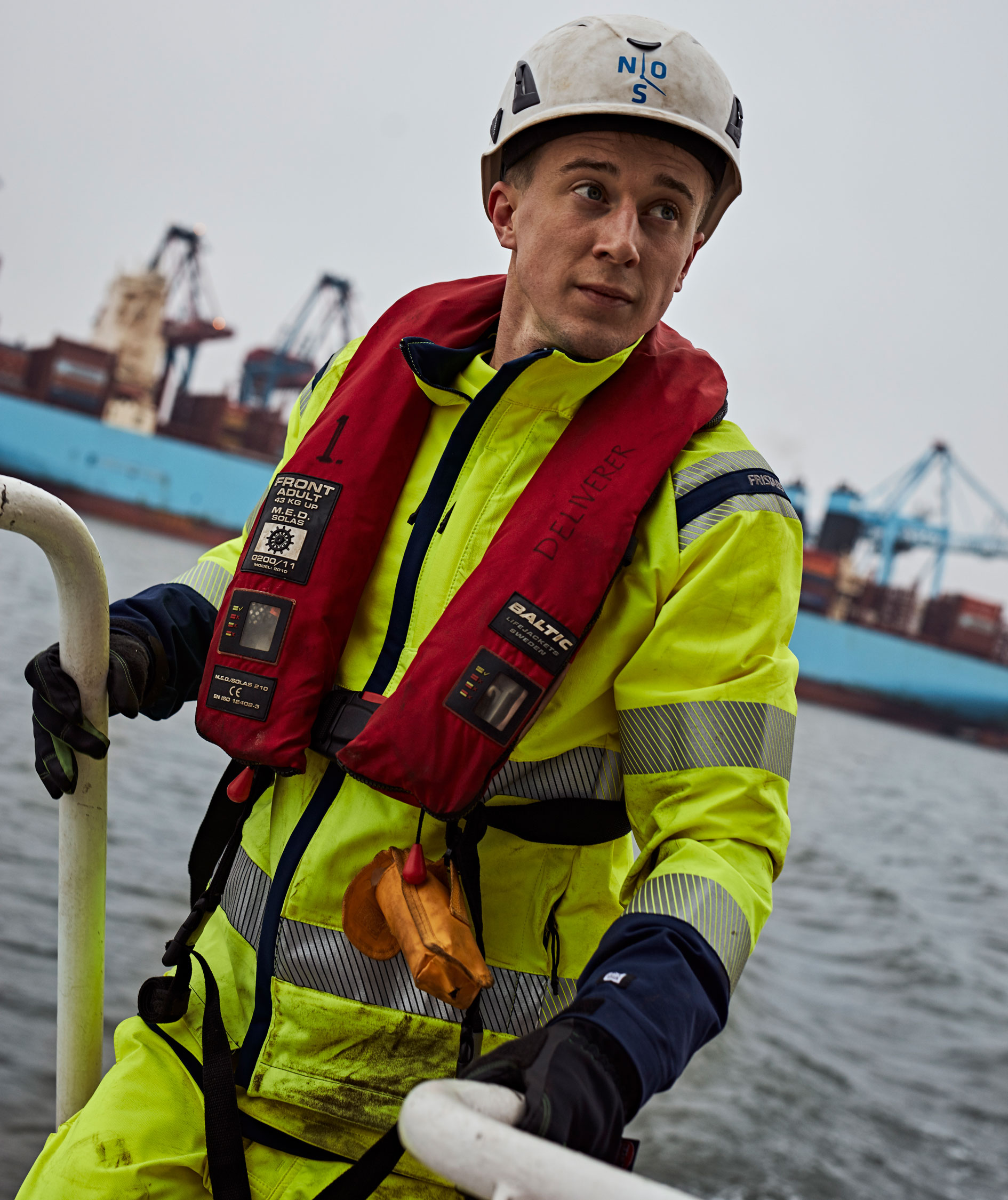 Fristads Green work jacket 4647 GSTP full stretch, Hi-Vis yellow/marine, large image number 3