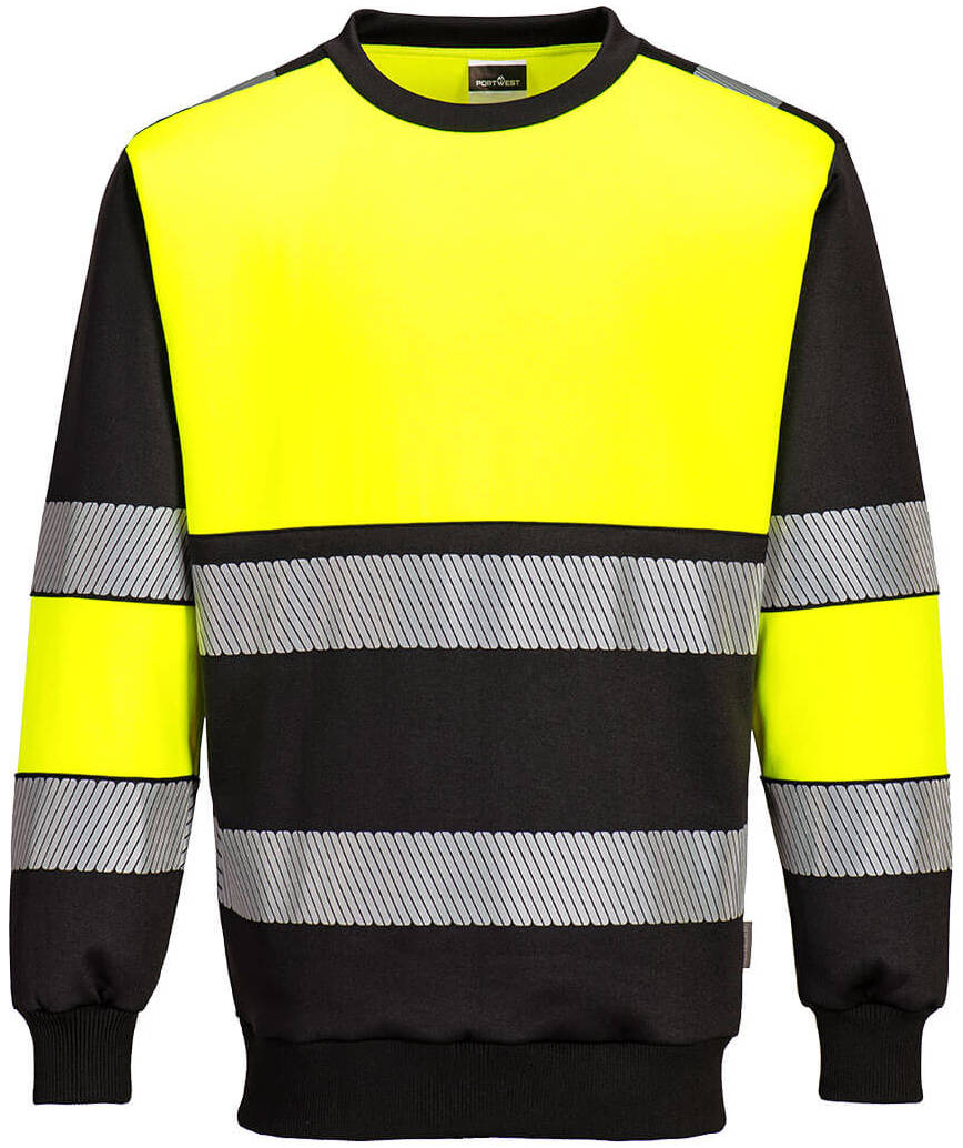 Portwest PW3 sweatshirt, Varsel Gul/Svart