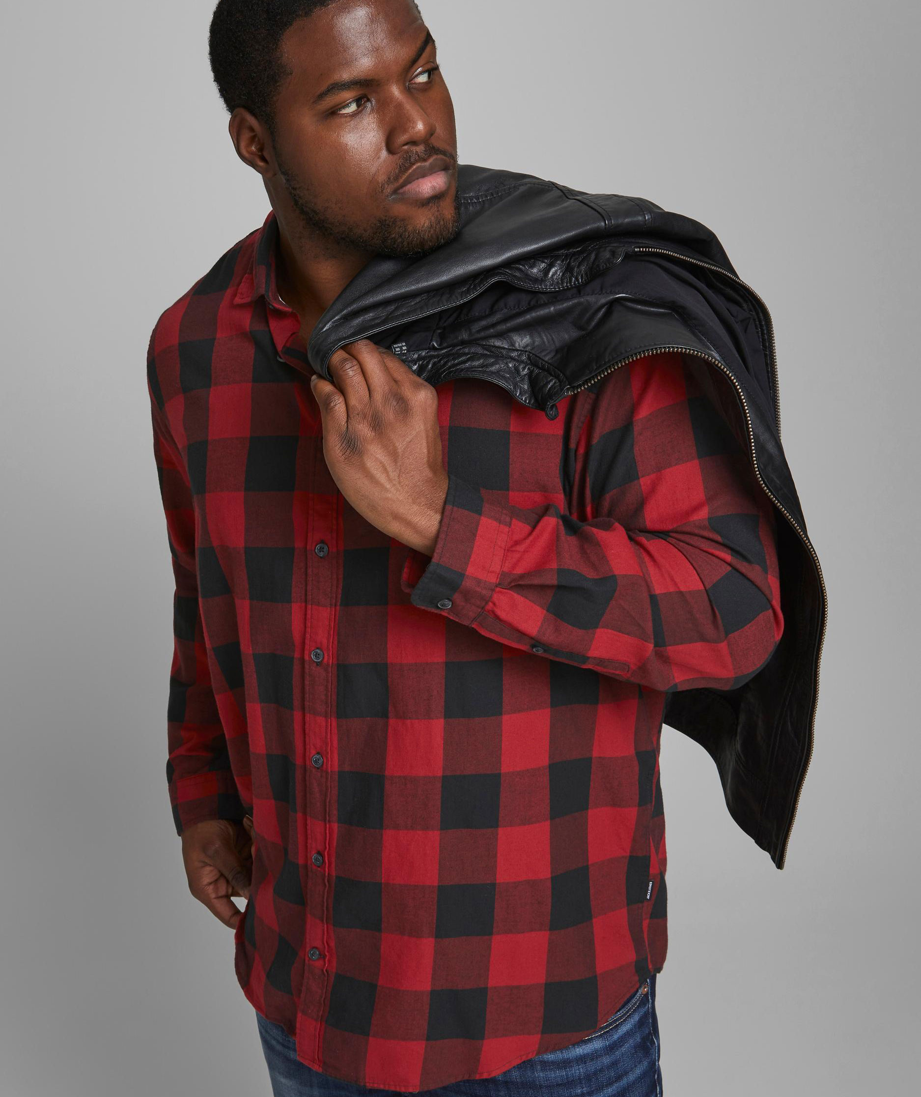Jack & Jones JJEGINGHAM Plus Size Twill Hemd, Brick Red, large image number 7