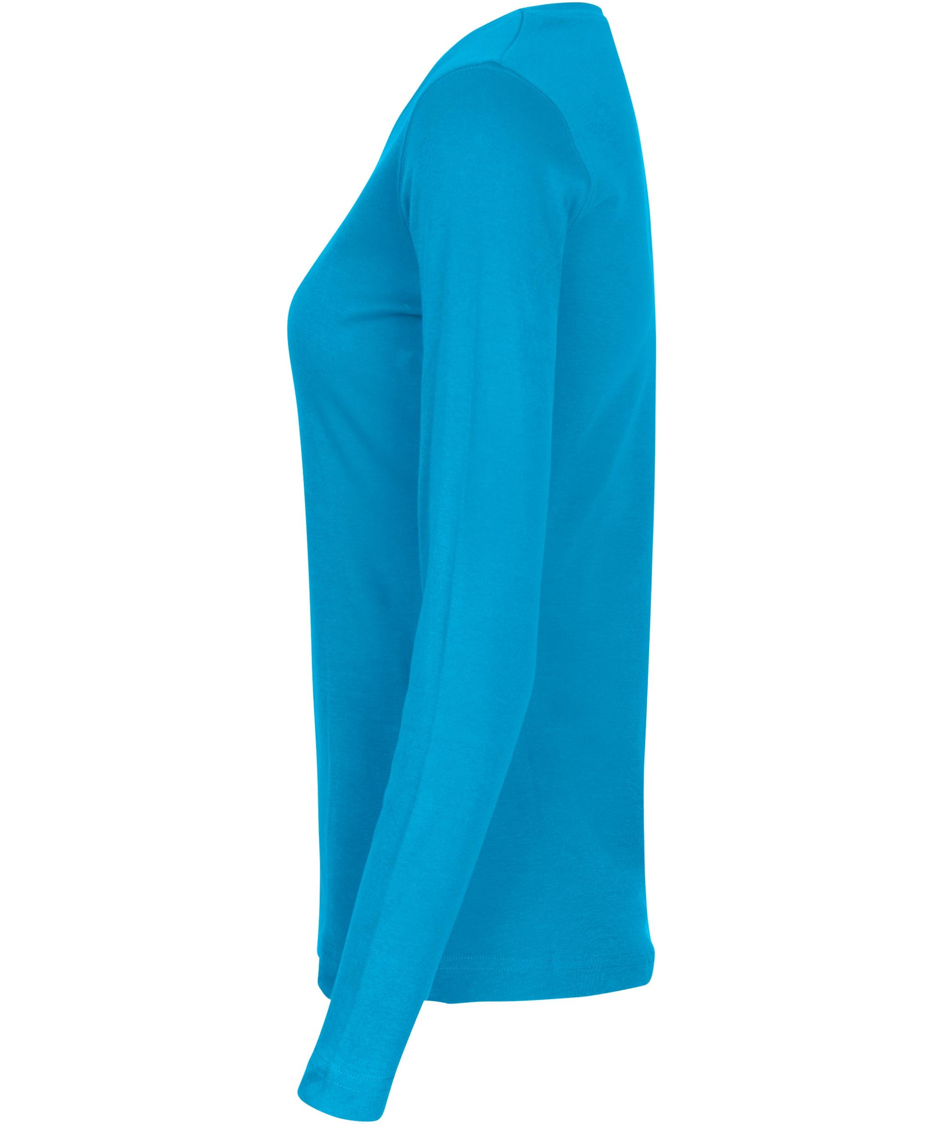 ID Interlock lang&aelig;rmet dame T-shirt, Turkis, large image number 2