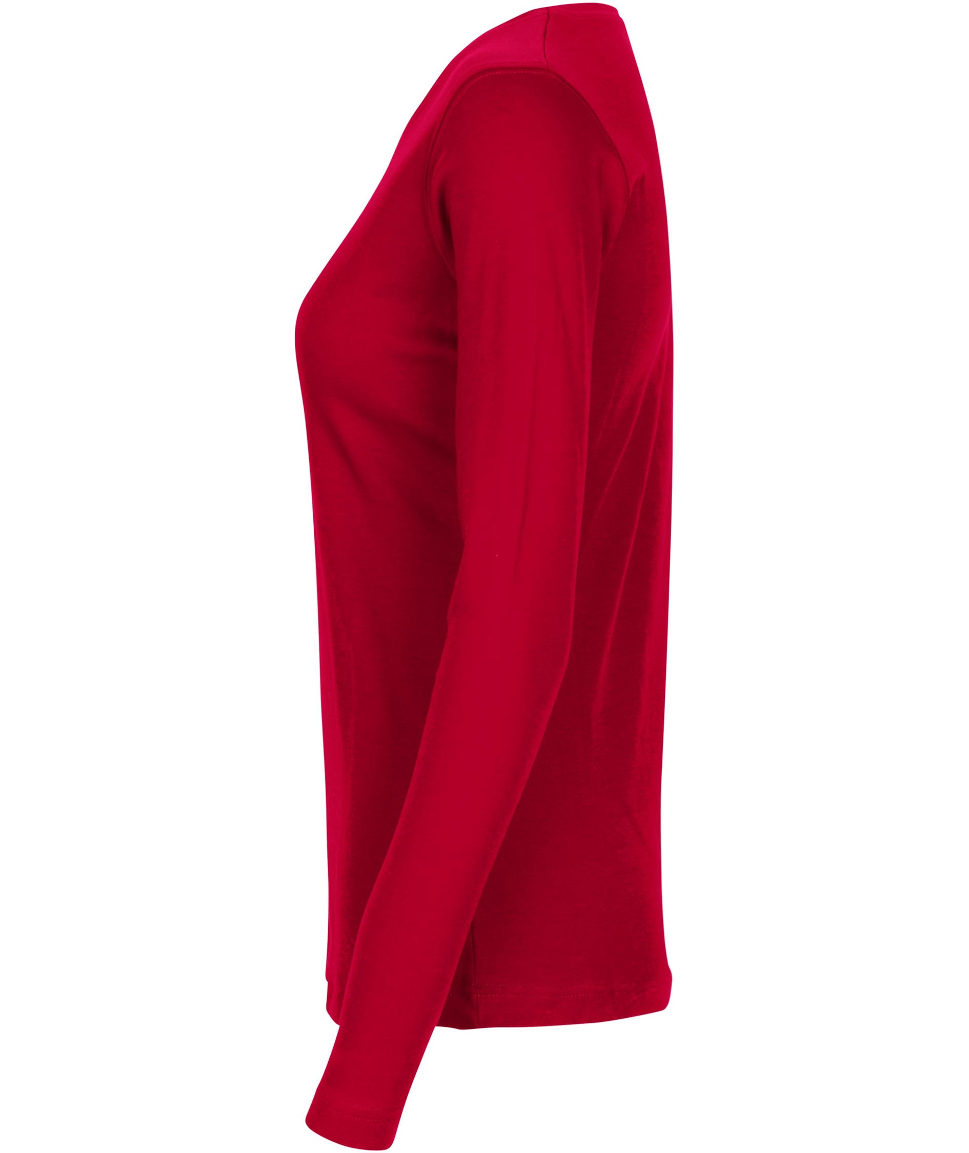 ID Interlock lang&aelig;rmet dame T-shirt, Red, large image number 2