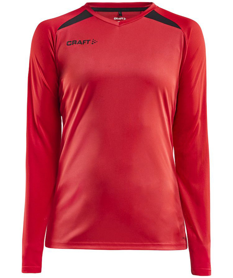 Craft Pro Control Impact l&aring;ng&auml;rmad T-shirt dam, R&ouml;d/Svart