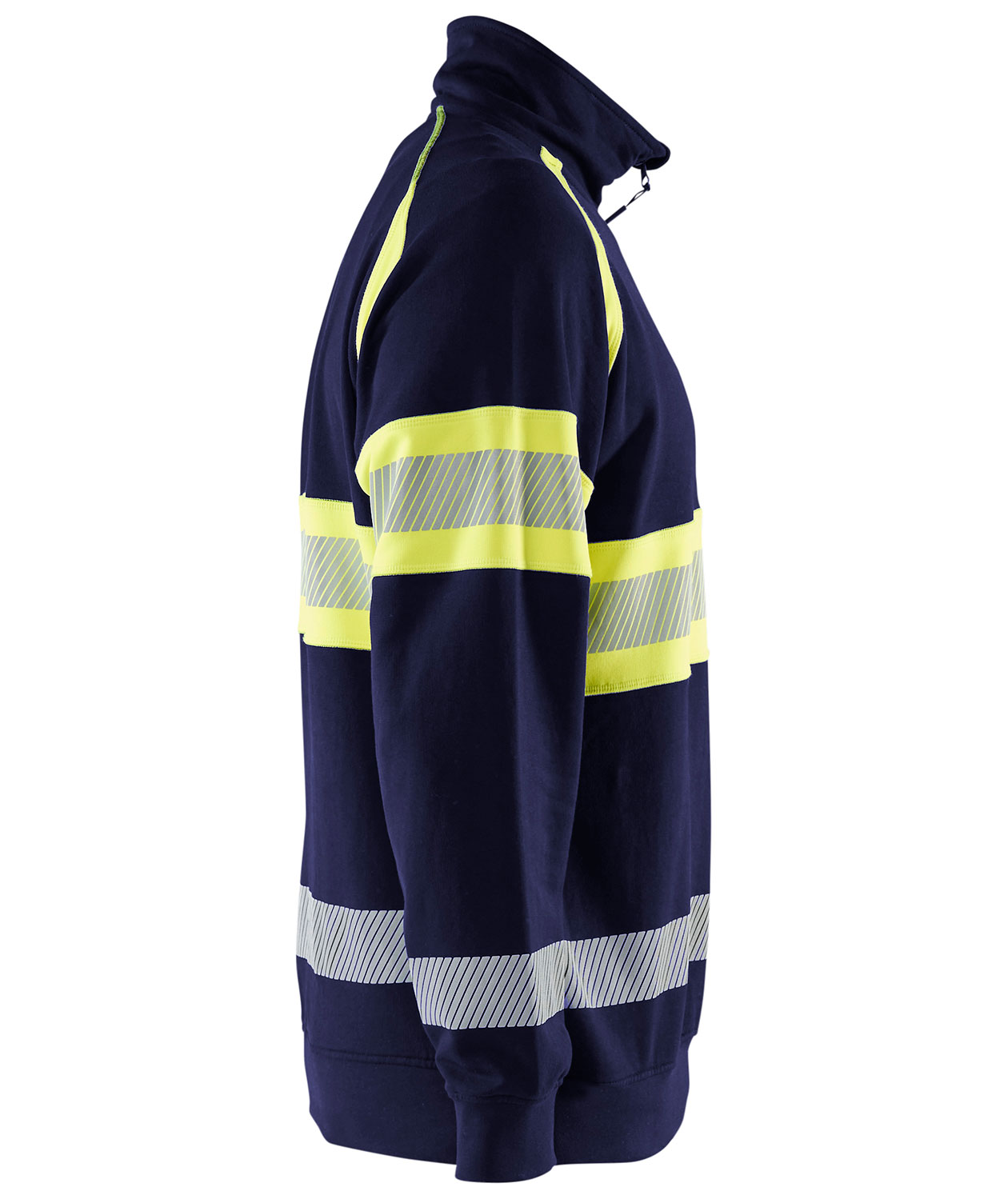 Bl&aring;kl&auml;der half zip sweatshirt, Marine/Hi-Vis gul, large image number 2