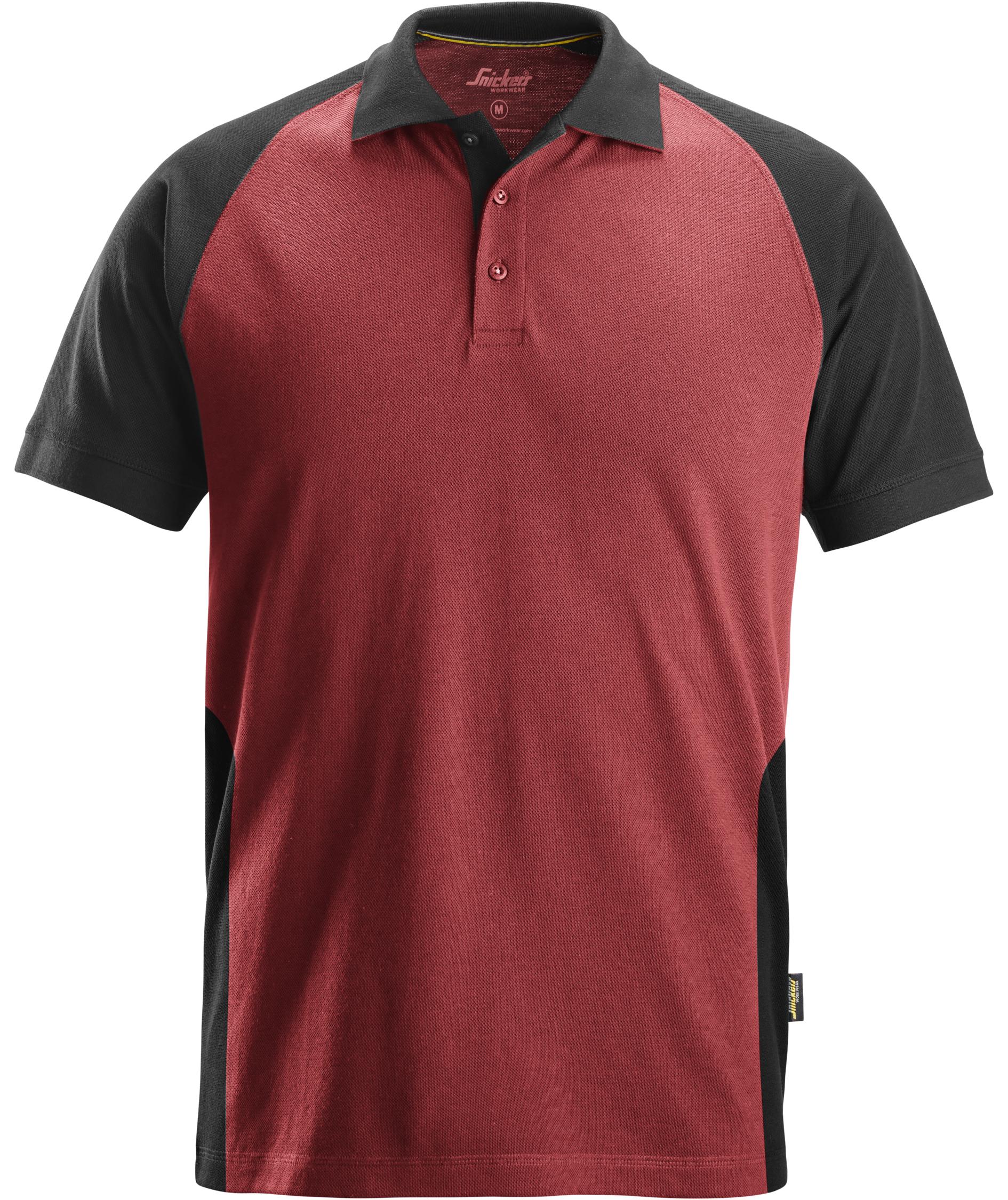 Snickers polo T-skjorte 2750, Chili Red/Black, Chili Red/Black, swatch