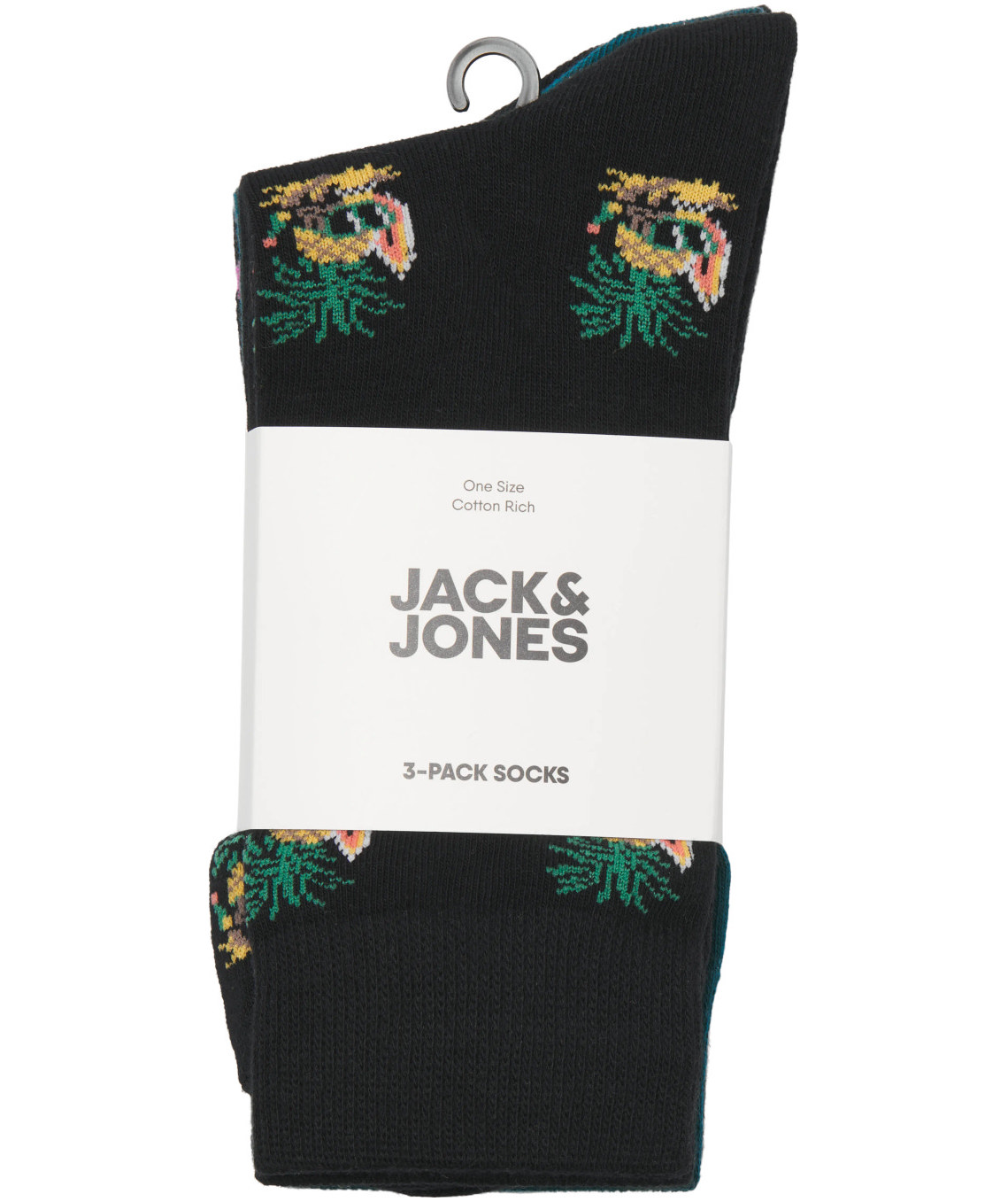 Jack & Jones JACPINEAPPLE SKULLS 3-pack strumpor, Black, Black, large image number 5