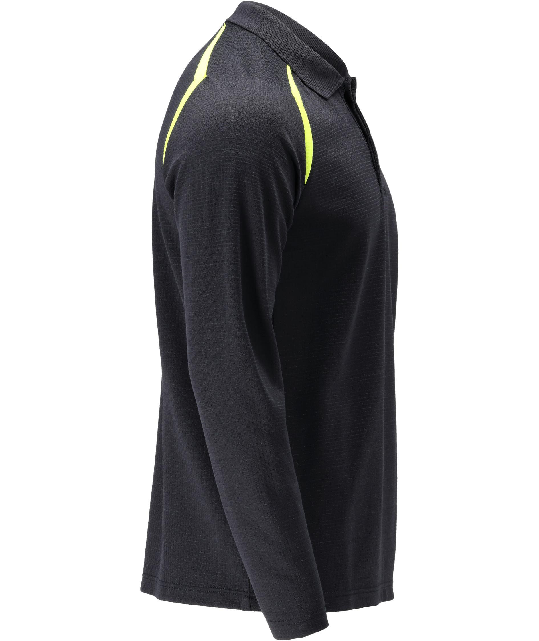 Mascot Accelerate Multisafe lang&auml;rmliges Poloshirt, Dunkel Marine/Hi-Vis Gelb, large image number 2