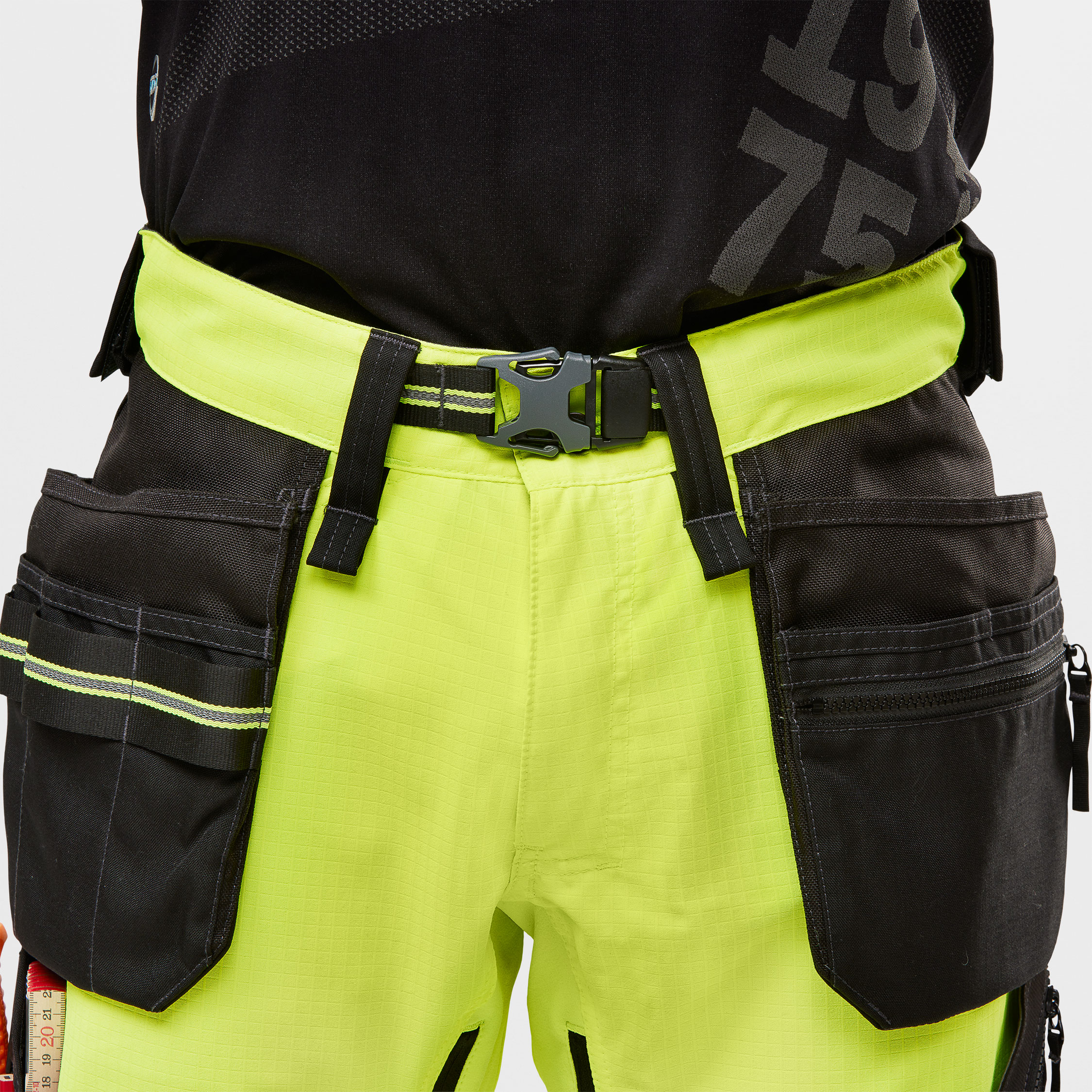 Snickers h&aring;ndverksbukse 6943, Hi-vis Gul/Svart, large image number 7