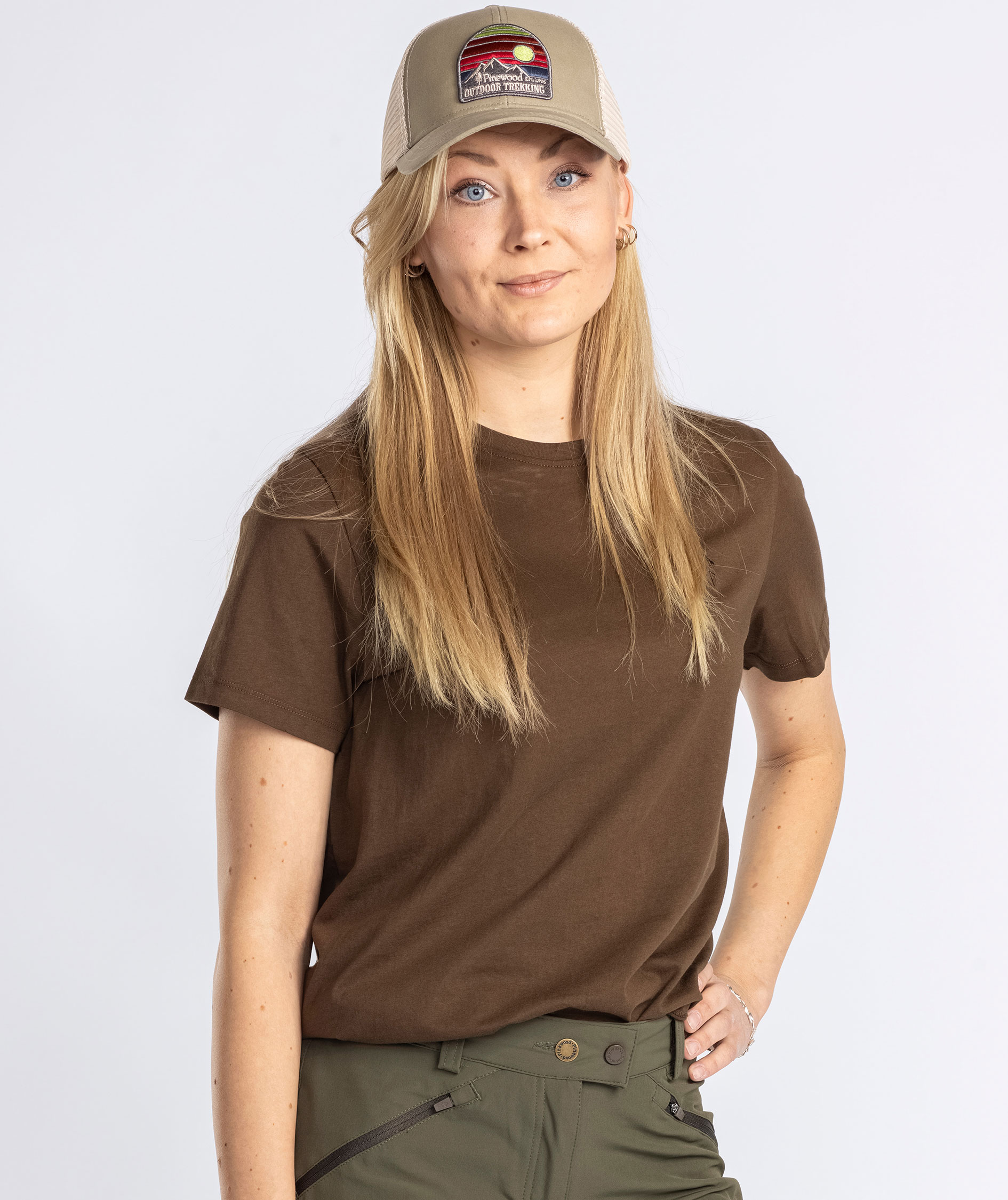 Pinewood 3-pak dame T-shirt, Green/Hunting Brown/Khaki, large image number 1