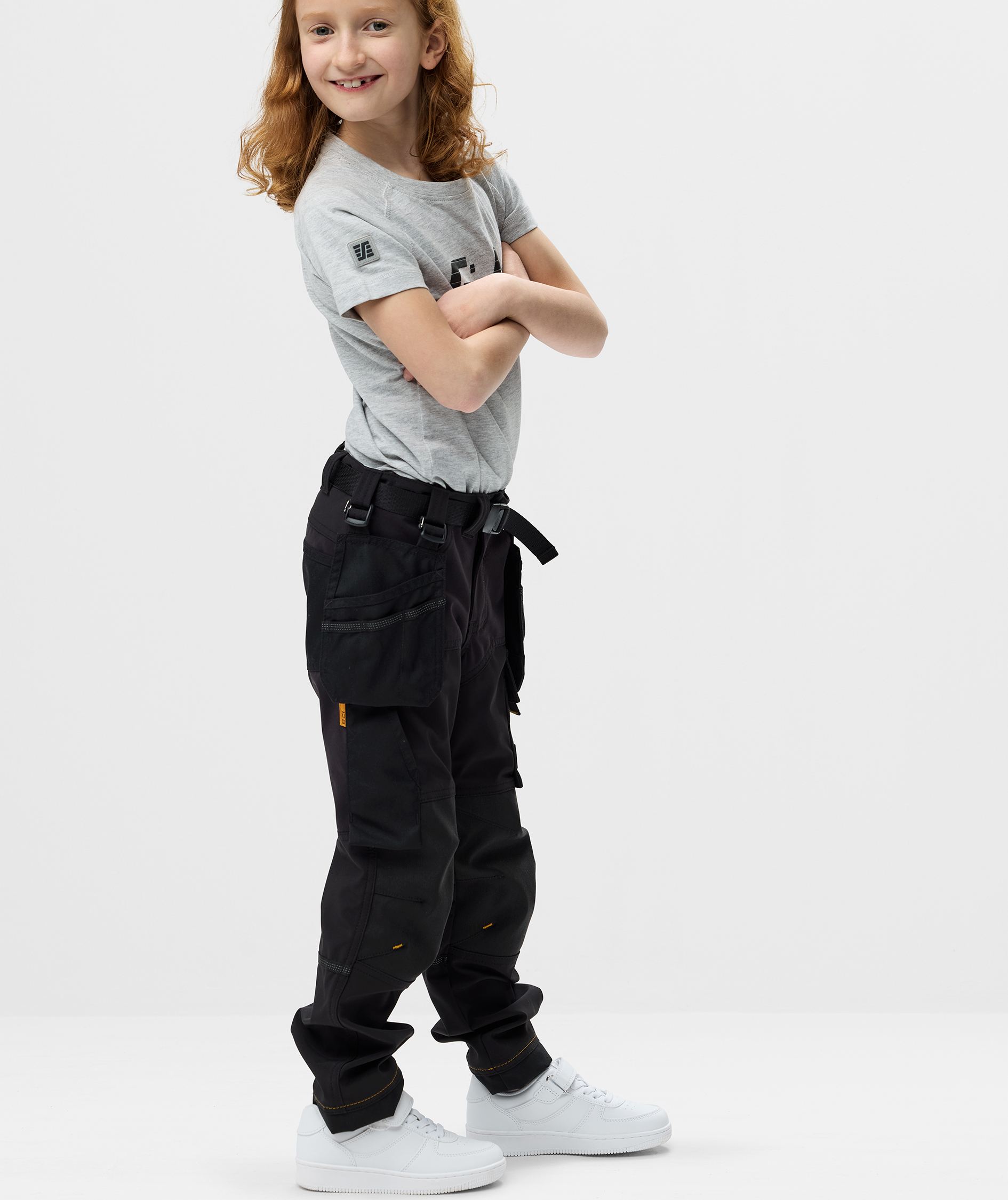 Snickers AllroundWork hantverksbyxa 7575 till barn full stretch, Black