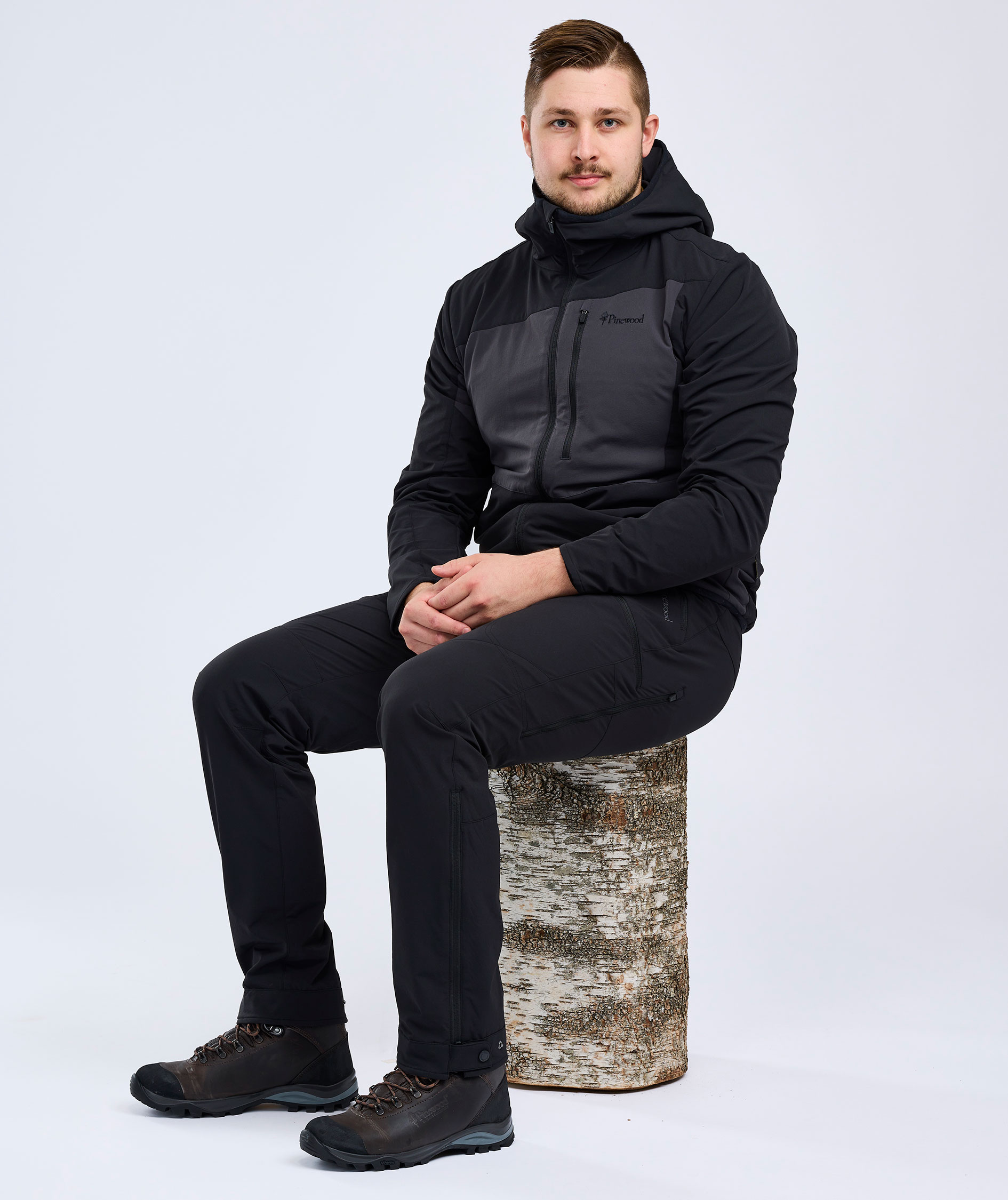 Pinewood Abisko Light jakke, Black/Dark Anthracite, large image number 8