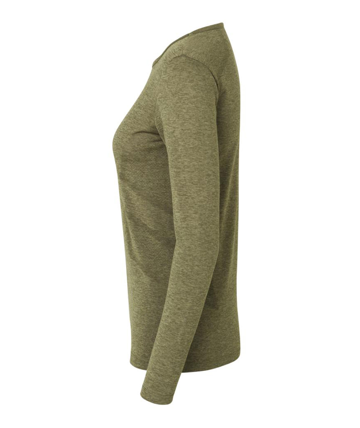 GEYSER seamless l&aring;ng&auml;rmad T-shirt dam, Olivmelerad