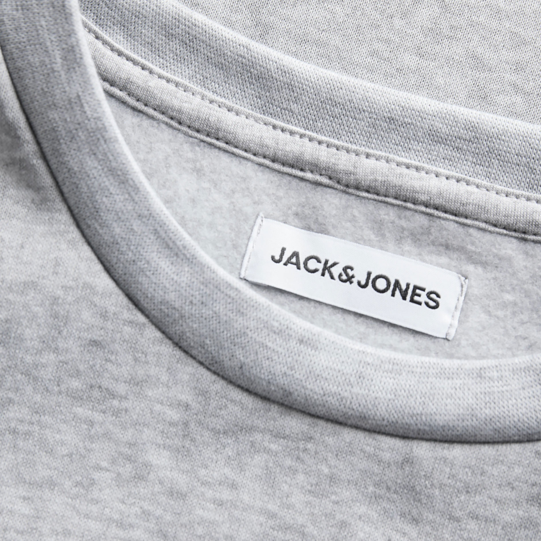Jack & Jones JACOLLIE PLAIN Sweatshirt, Light Grey Melange, large image number 2