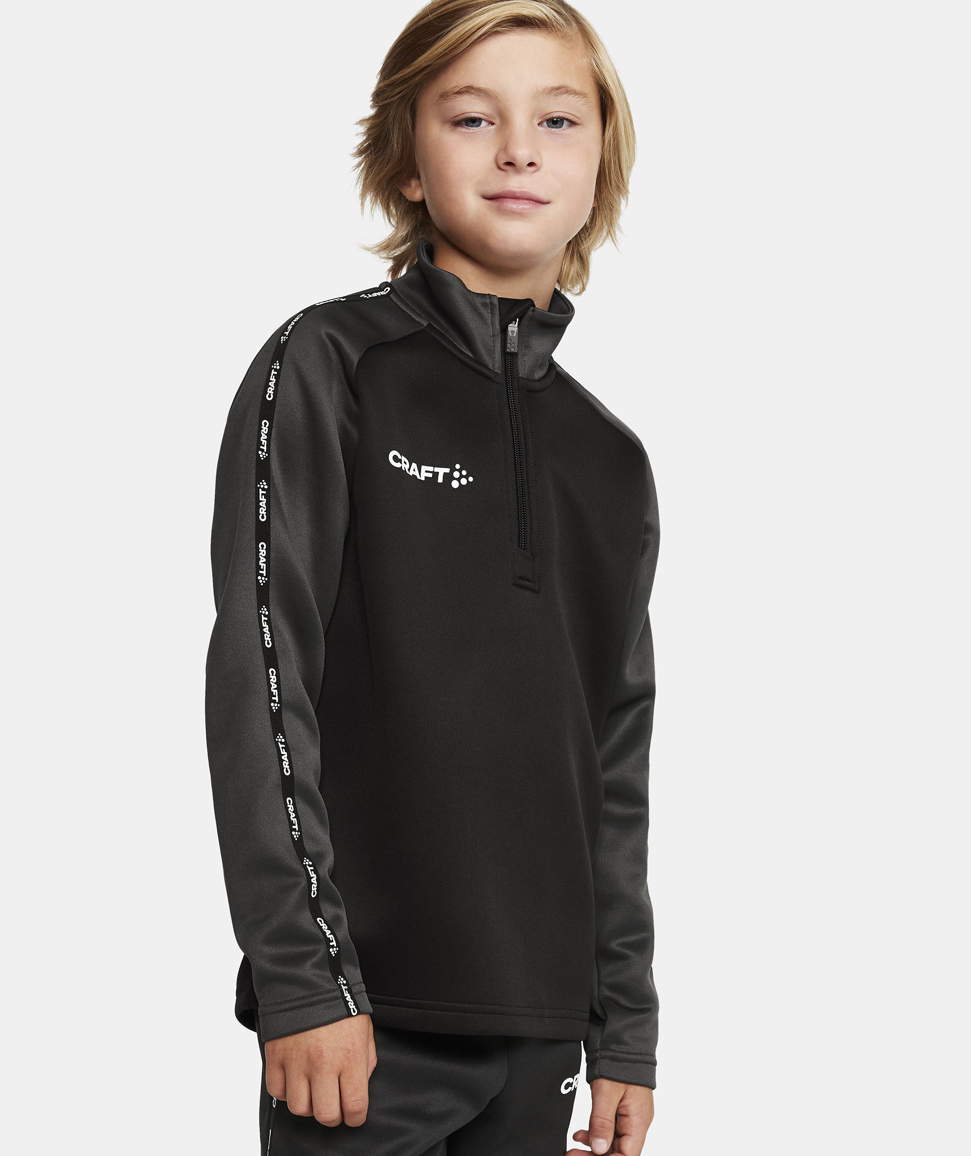 Craft Squad 2.0 halfzip tr&aelig;ningstr&oslash;je til b&oslash;rn, Black/Granite, large image number 4