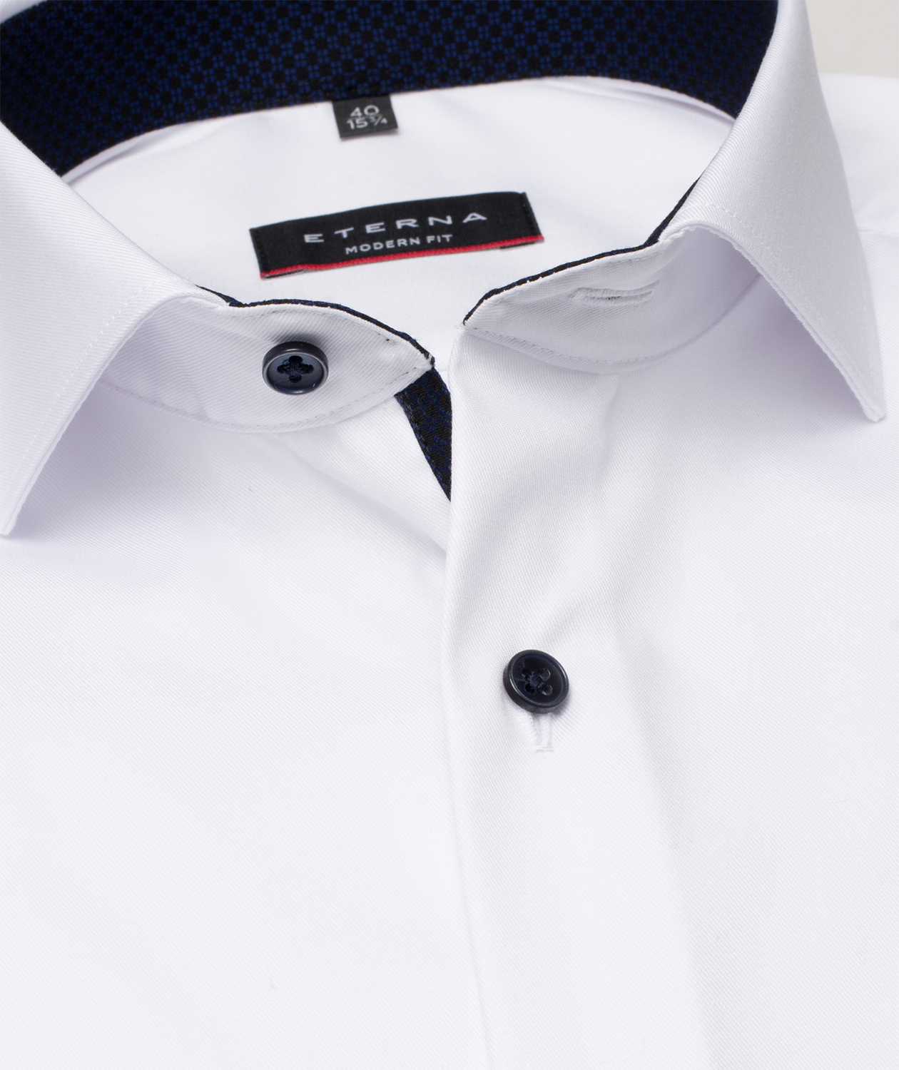 Eterna Cover Modern fit Hemd mit Kontrastfarben, White, large image number 3