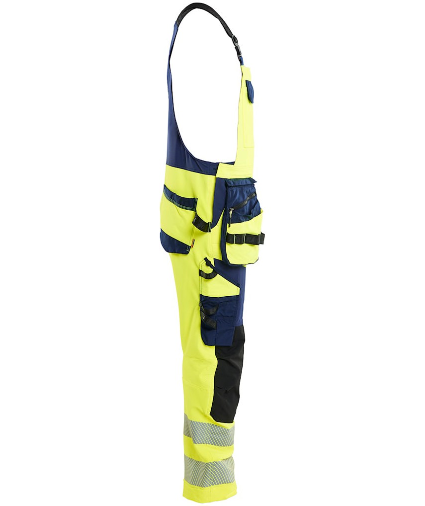 Bl&aring;kl&auml;der craftsman bib and brace full stretch, Hi-Vis yellow/marine, large image number 2