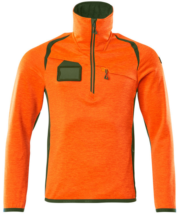 Mascot Accelerate Safe fleece sweater, Hi-Vis Orange/Moss, Hi-Vis Orange/Moss, swatch