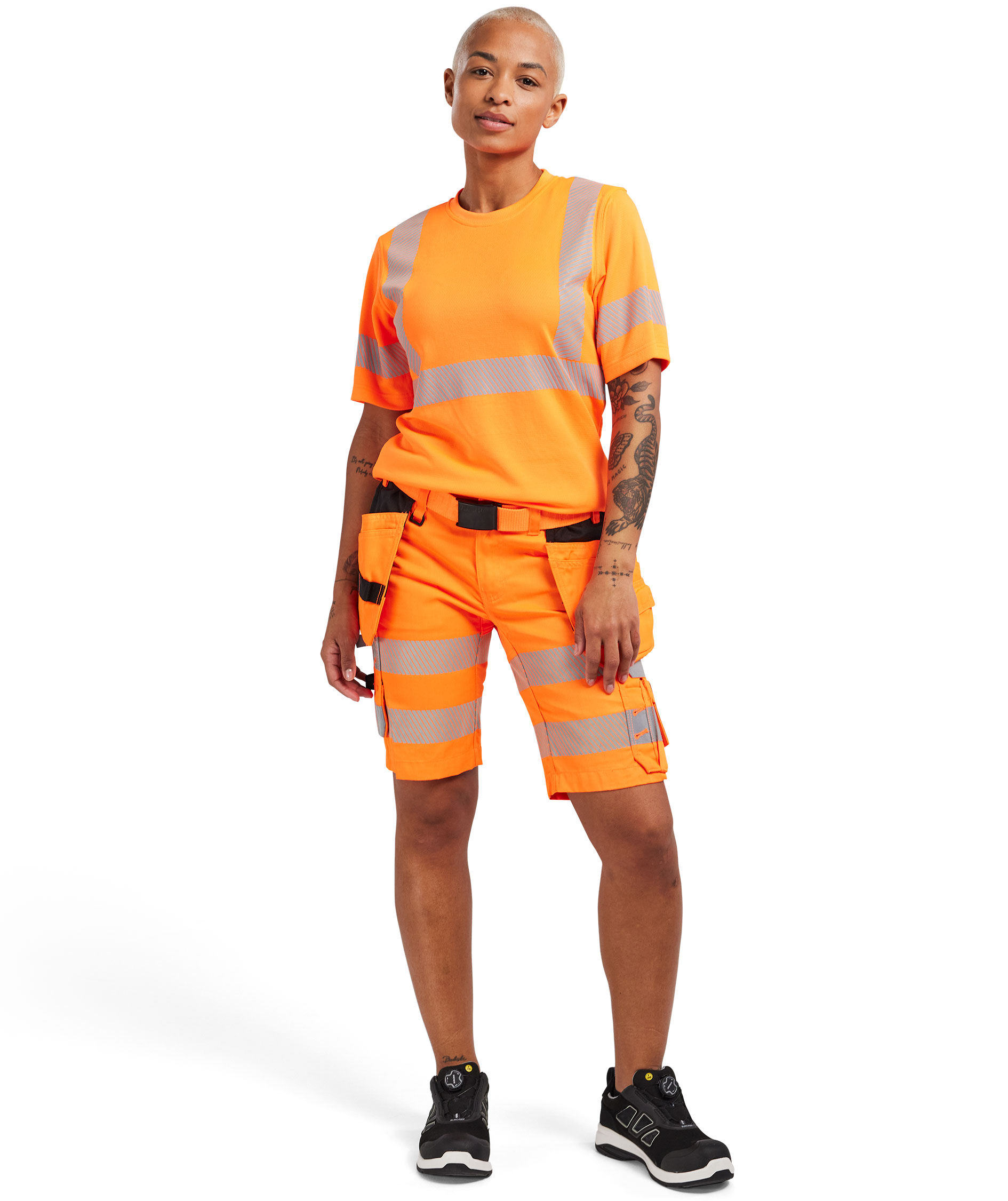 Bl&aring;kl&auml;der dame T-skjorte, Hi-vis Orange