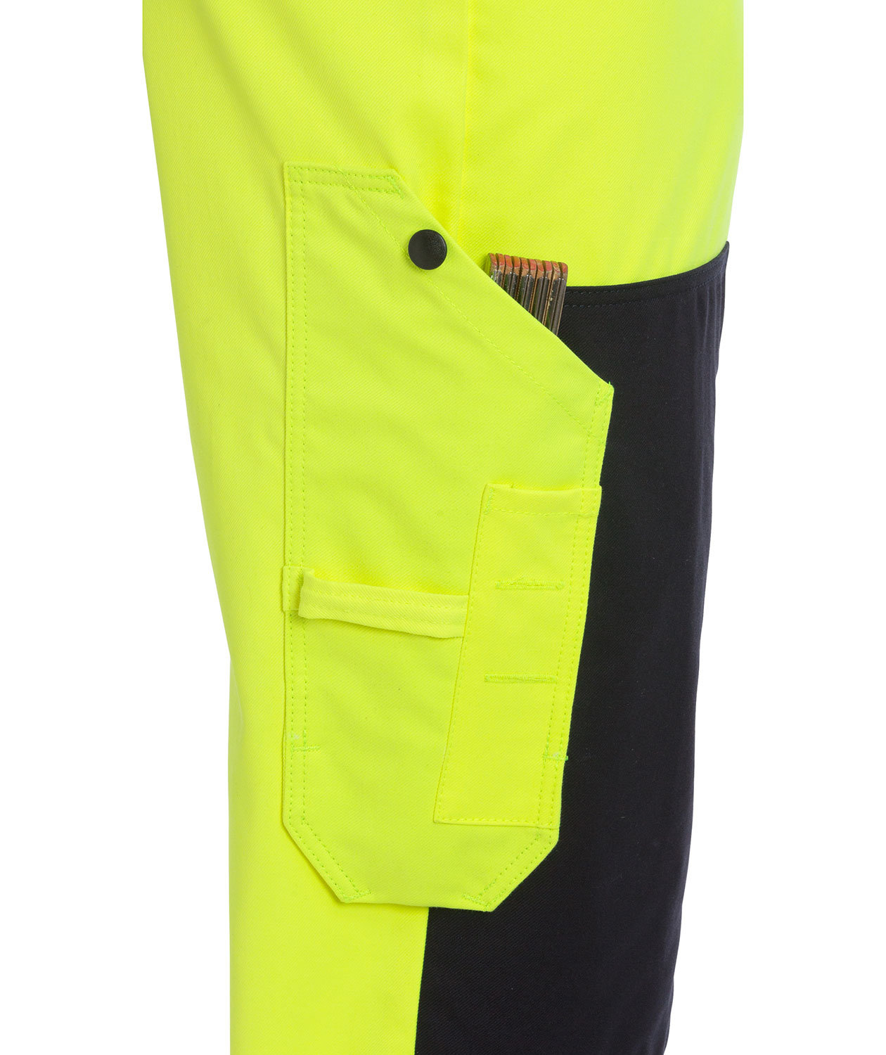 Fristads Flamestat h&aring;ndv&aelig;rkerbukser 2075, Hi-vis&nbsp;Gul/Marine, large image number 2