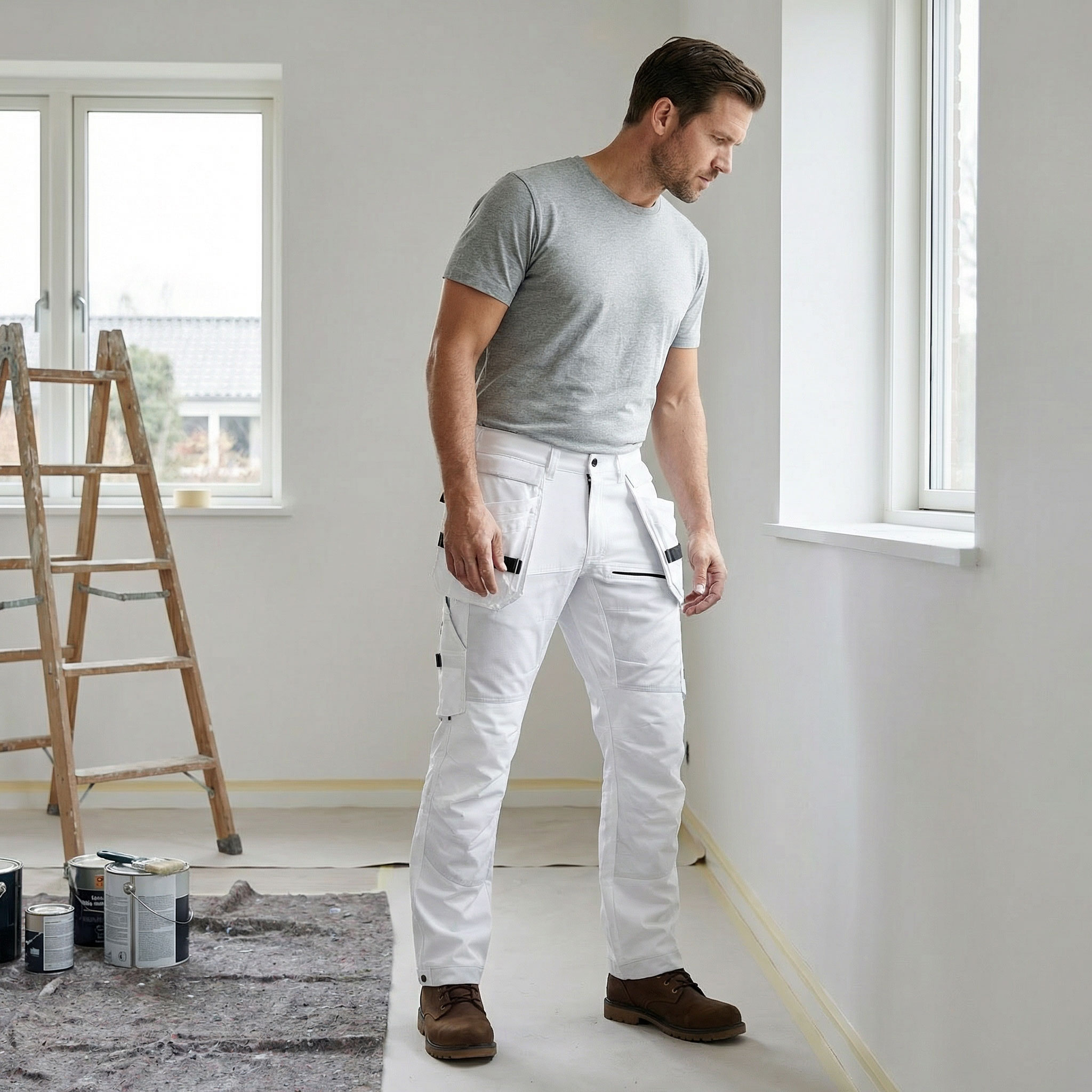 Kansas Evolve hantverksbyxa Full stretch, Vit