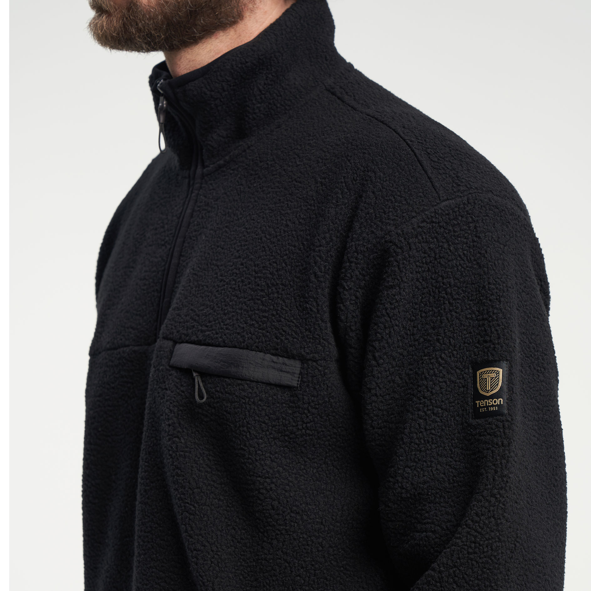 Tenson Yoke Faserpelz Halfzip, Black, large image number 5