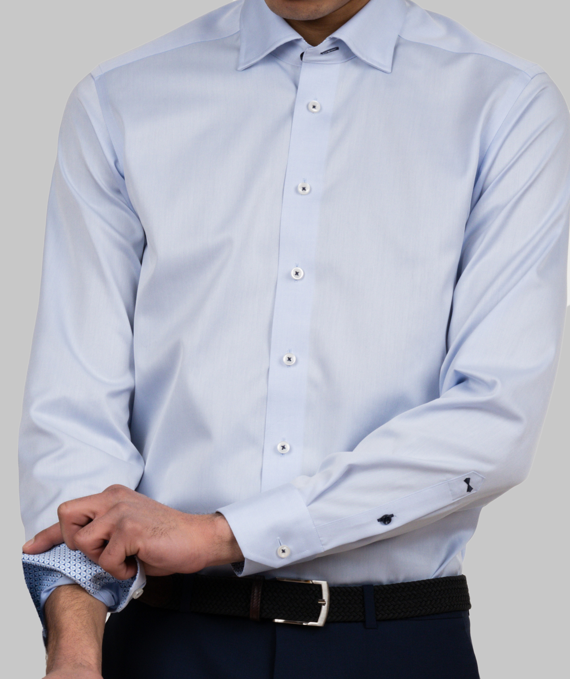 J. Harvest & Frost Twill Red Bow 122 slim fit skjorta, Sky Blue, large image number 4