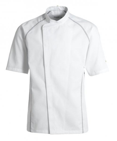 Kentaur kortermet kokkejakke, Hvit/Lys Gr&aring;, large image number 0