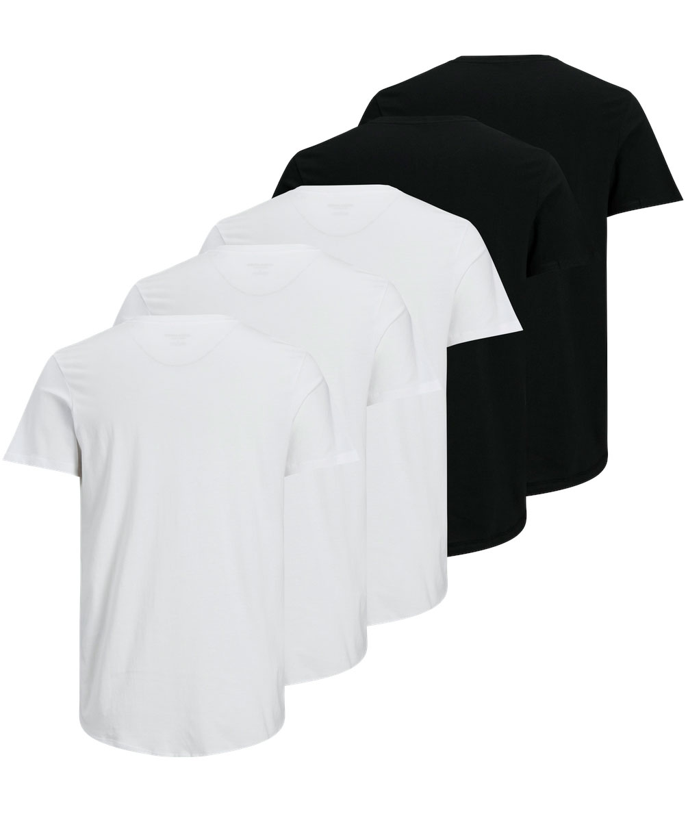 Jack & Jones JACJENS 5-pak T-shirt, White/black, large image number 2