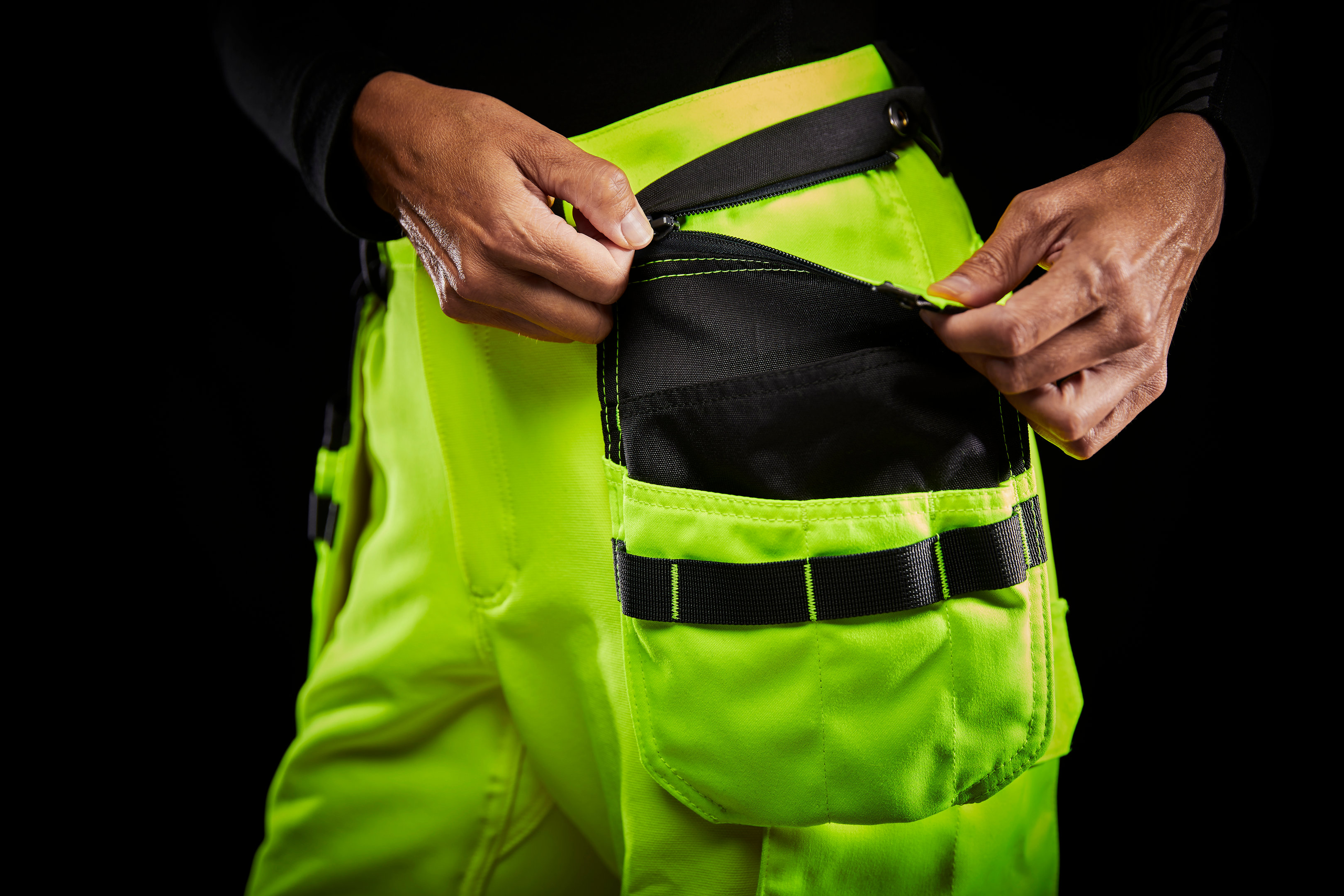 Helly Hansen Luna dame hantverksbyxa full stretch, Varsel gul/charcoal, large image number 4