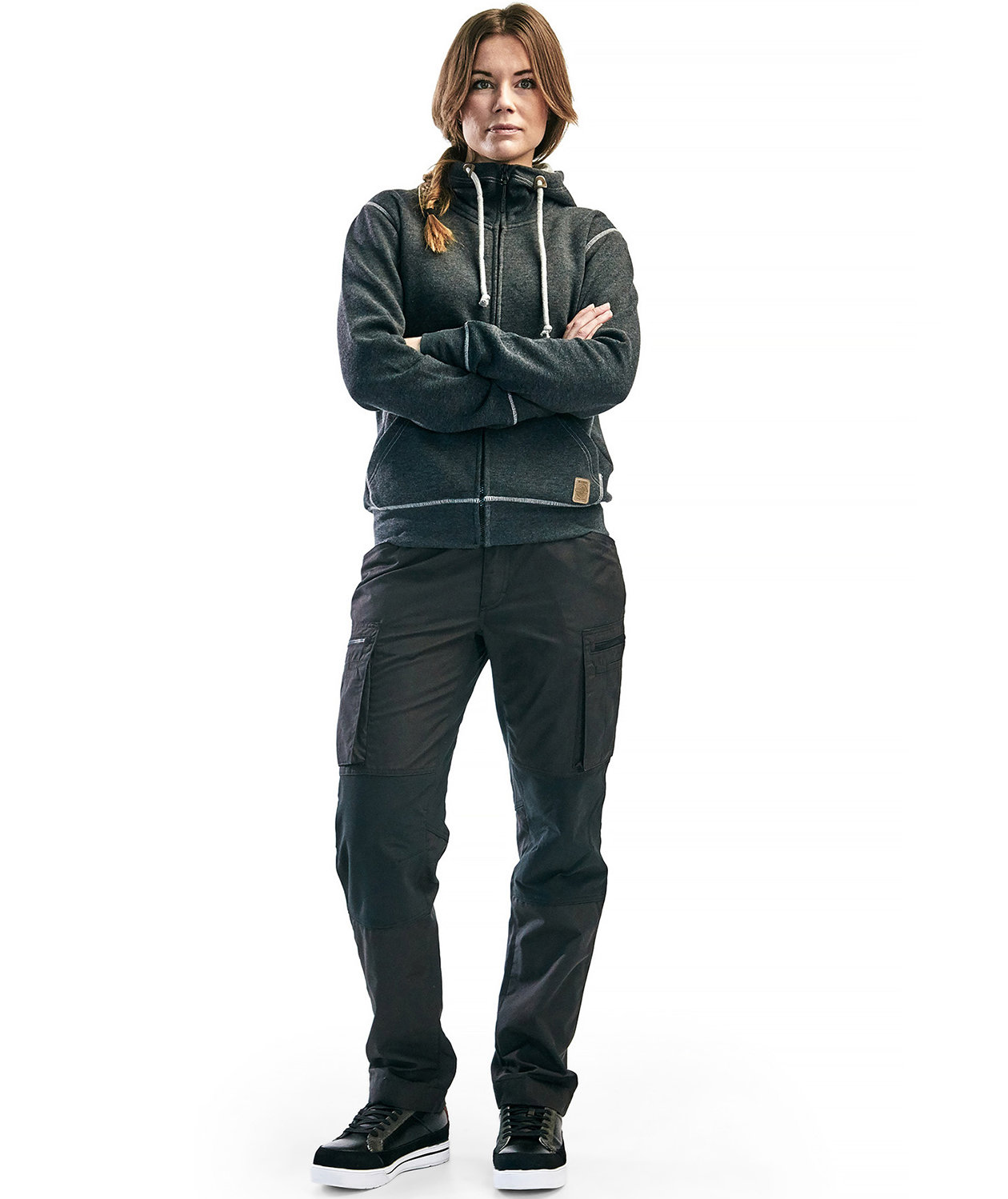 Bl&aring;kl&auml;der Unite dame servicebukse, Antrasittgr&aring;/Svart, large image number 1