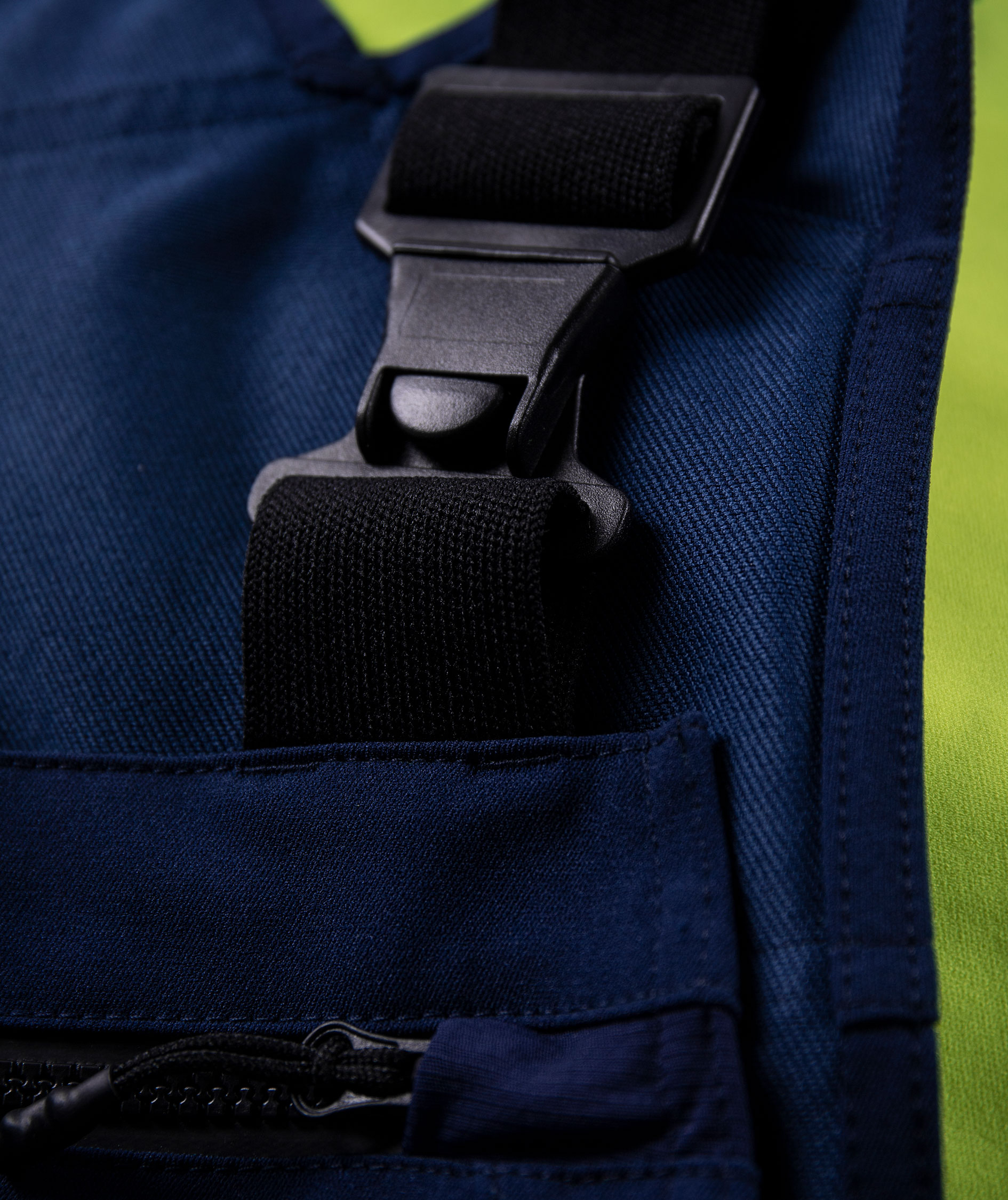 Fristads Green h&auml;ngselbyxa 1031 GSTP full stretch, Varsel yellow/marinbl&aring;, large image number 4