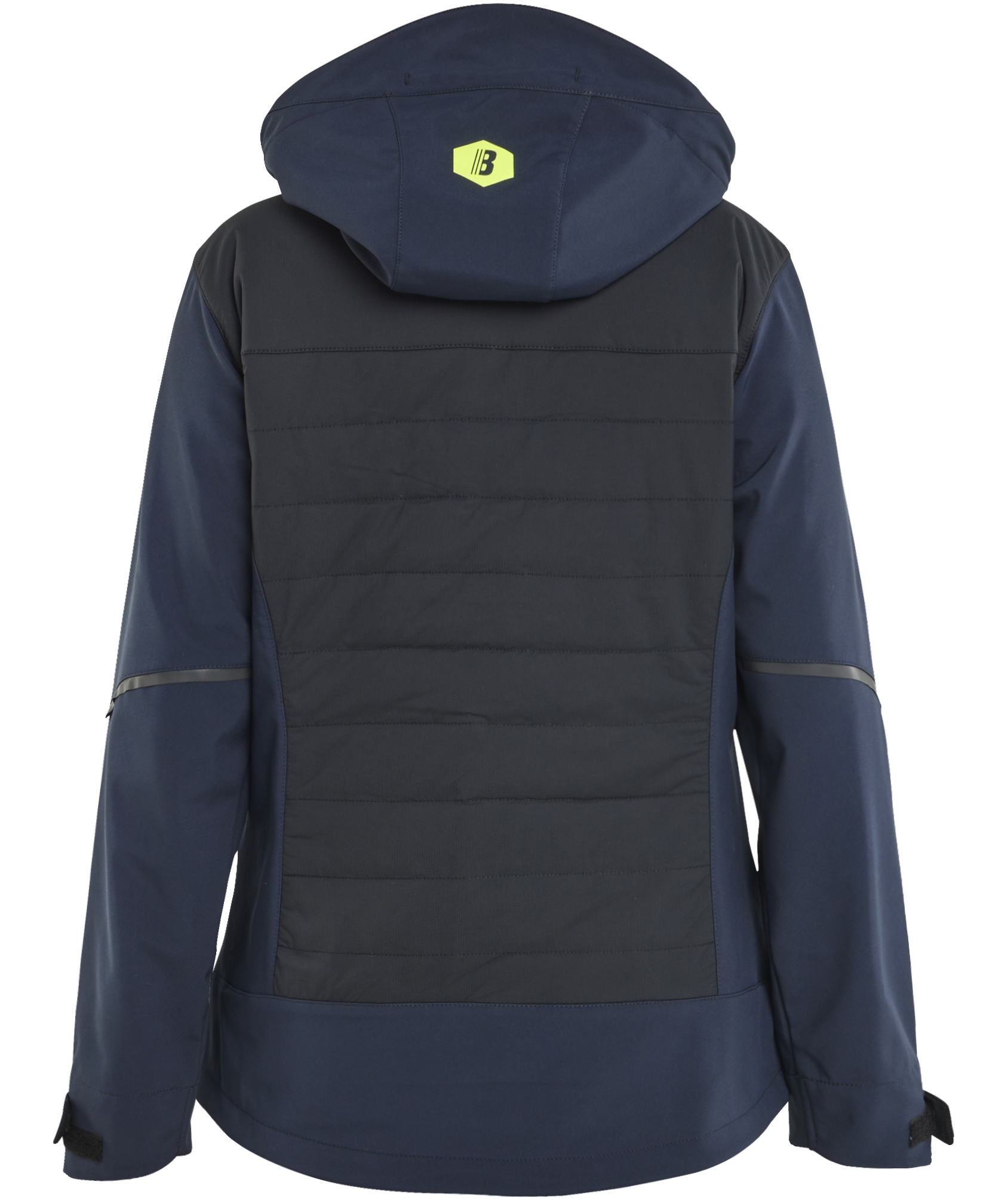 Bl&aring;kl&auml;der dame hybridjakke, M&oslash;rk Marine/Hi-Vis Gul, large image number 1