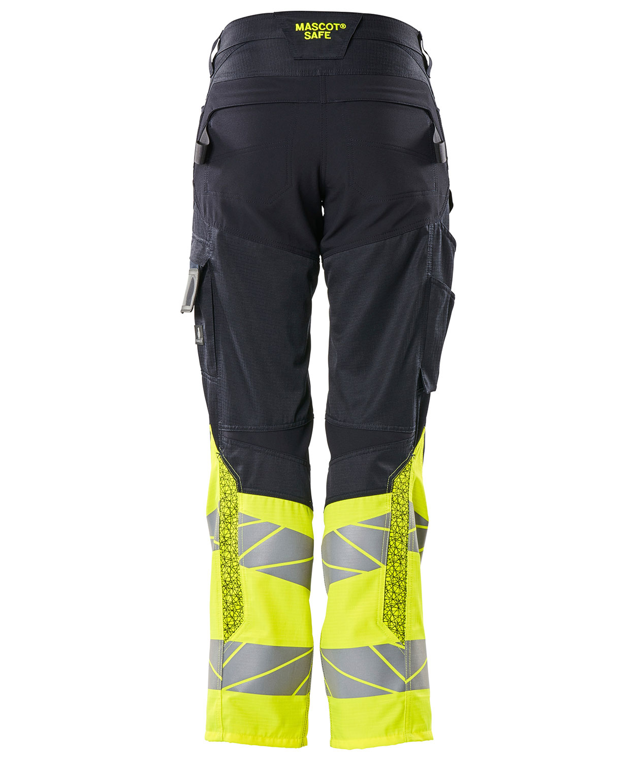 Mascot Accelerate Safe women's work trousers, Dark Marine/Hi-Vis Yellow